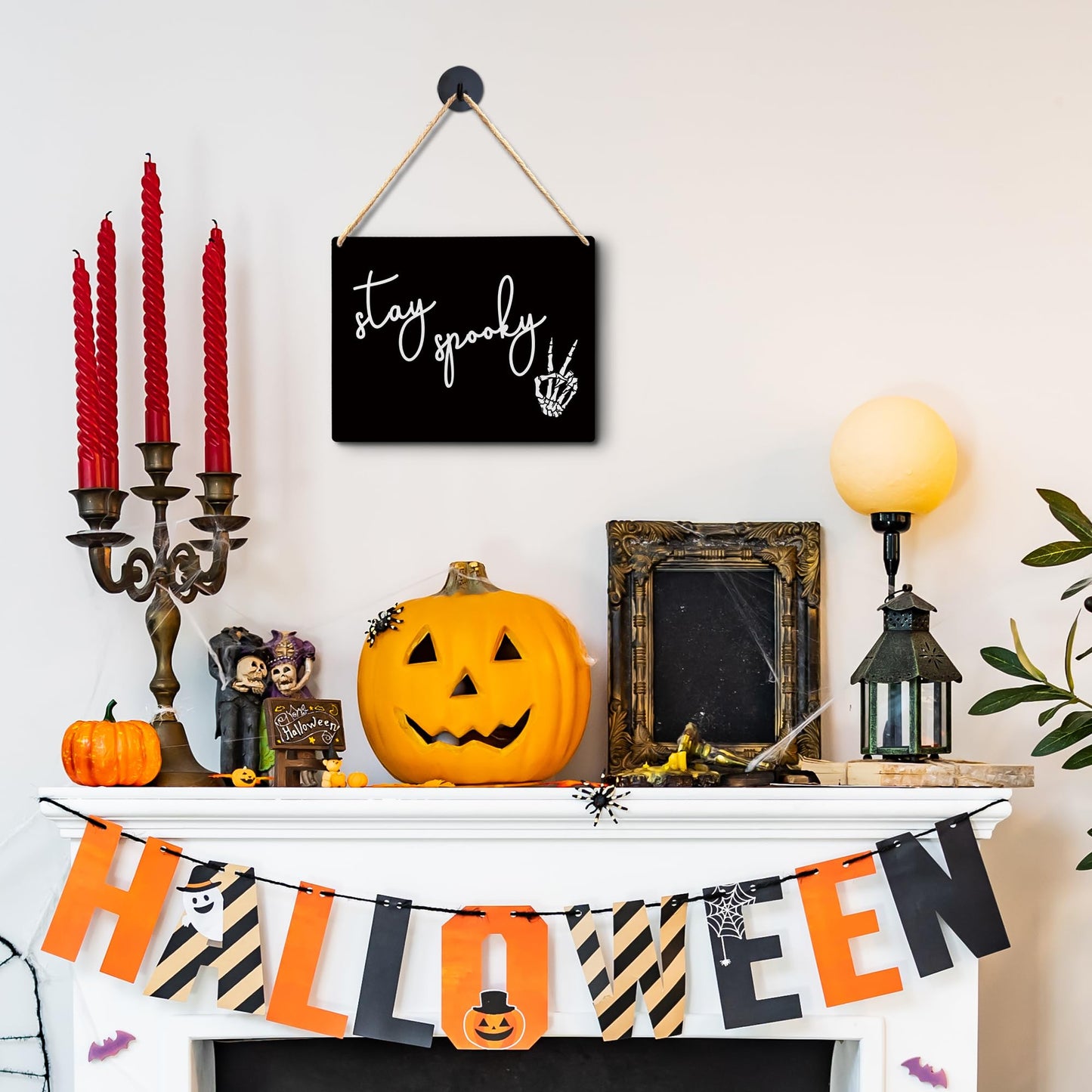Lacosu Wall Pediments Spooky Sign,Spooky Wall Decor,Halloween Signs,Gothic Decor,Halloween Wall Decor,10x8 Inches