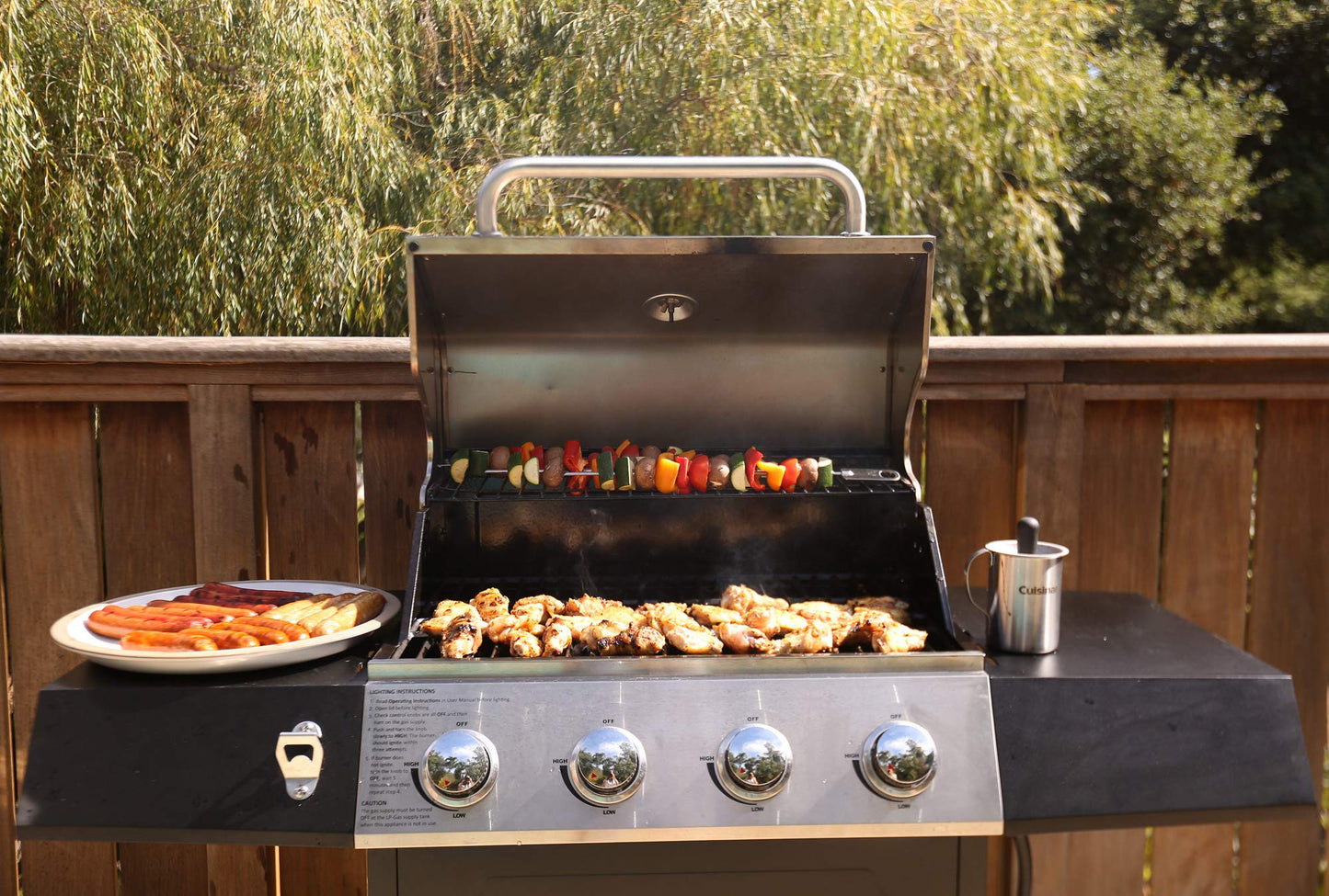 Cuisinart Sauce Pot and Basting Brush Set, 16 oz. Stainless Steel Grill Accessory with Silicone Basting Brush for Cooking & BBQ, Easy to Clean BBQ Accessories for Smoking and Grilling