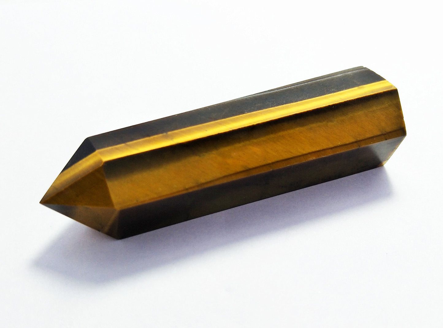 Healing Crystal Wand of Tiger's Eye Pointed & Faceted Prism Bar for Reiki Chakra Meditation Therapy Deco