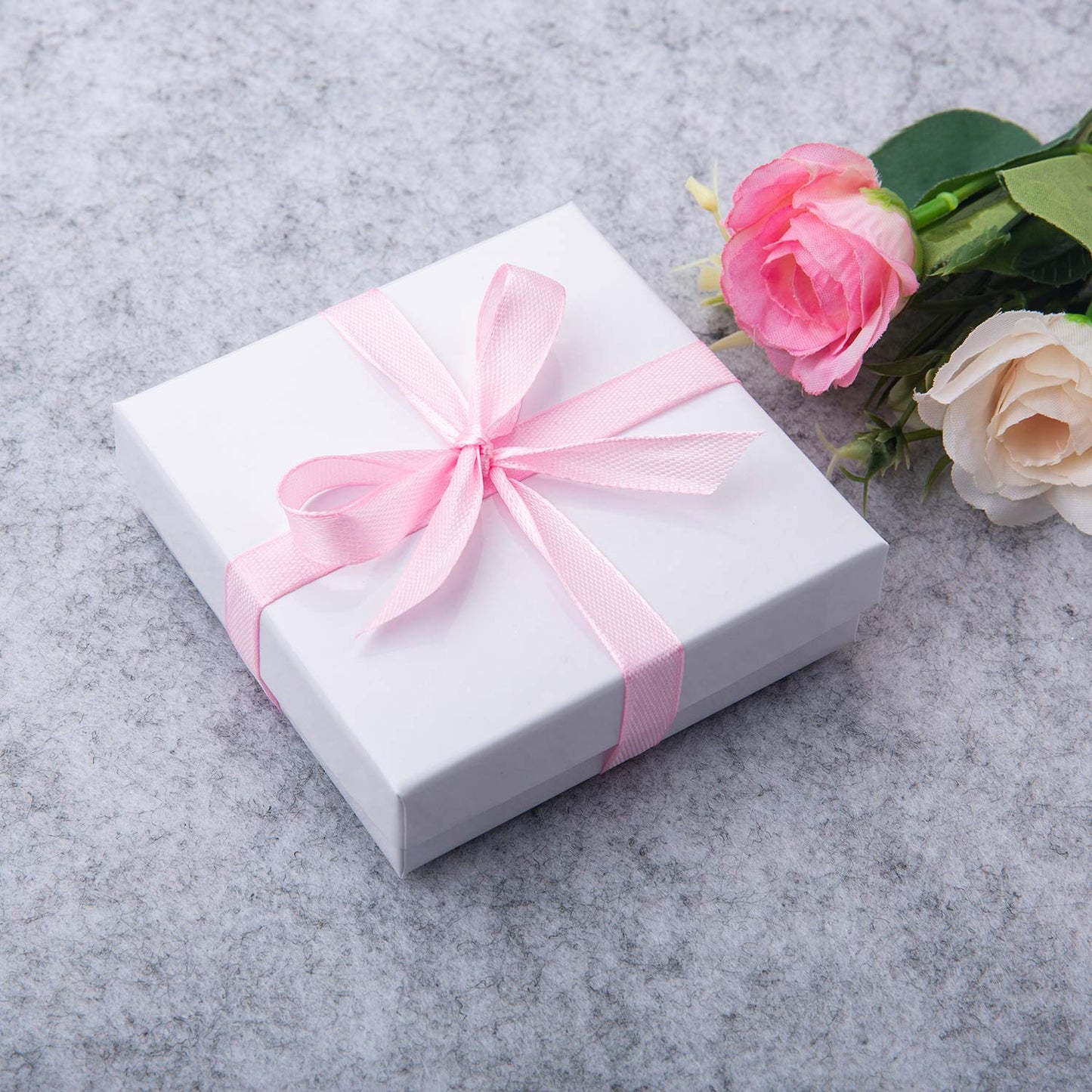 GEFTOL Jewelry Gift Boxes 96 Pack 3.5x3.5x1 Inch Cardboard Jewelry Boxes,Small Gift Boxes for Jewelry Earrings Necklaces Handmade Bangles Bracelets(White)