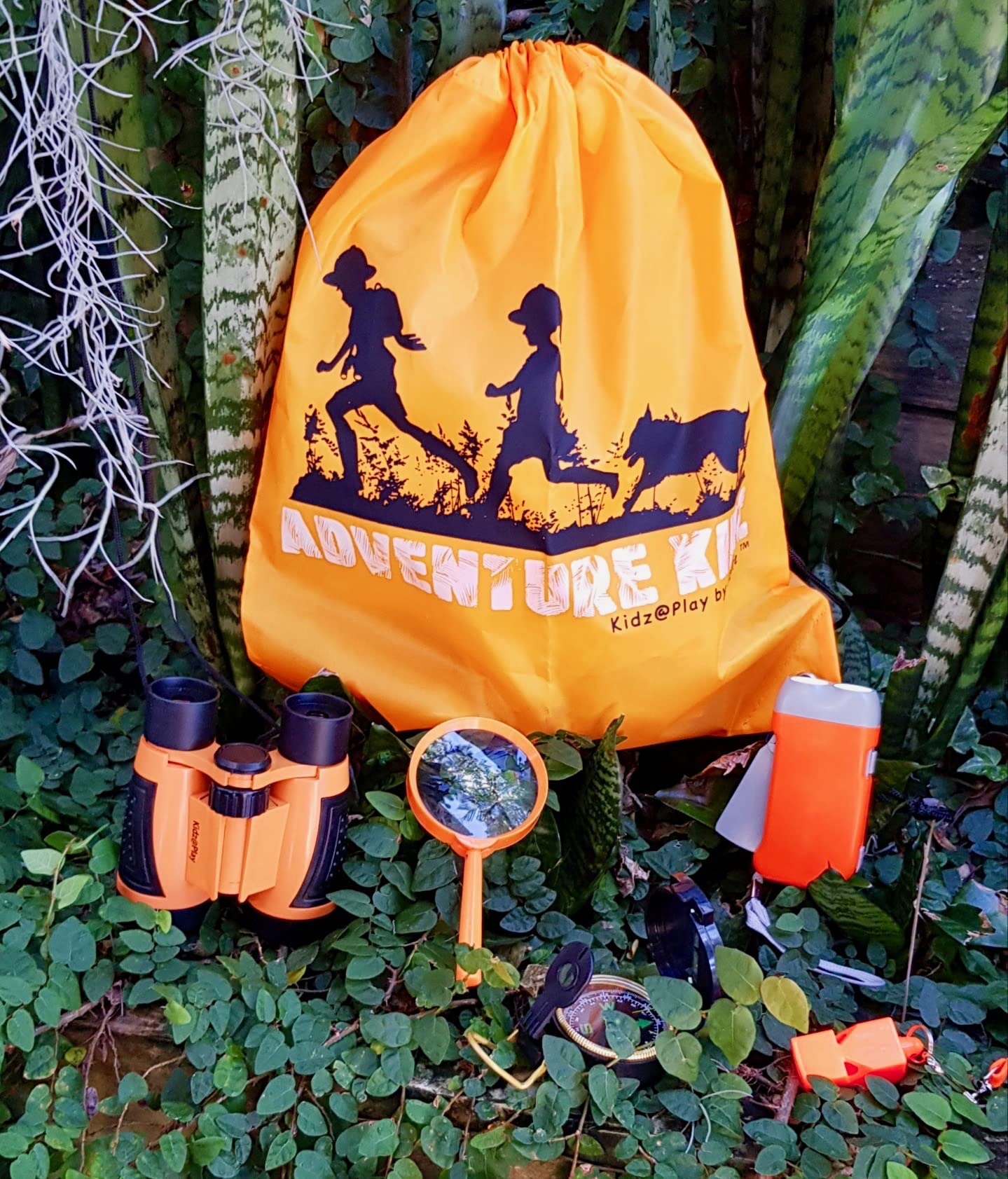 Adventure Kidz - Outdoor Exploration Kit, Children’s Toy Binoculars, Flashlight, Compass, Whistle, Magnifying Glass, Backpack. Great Kids Gift Set for Camping, Hiking, Educational and Pretend Play.