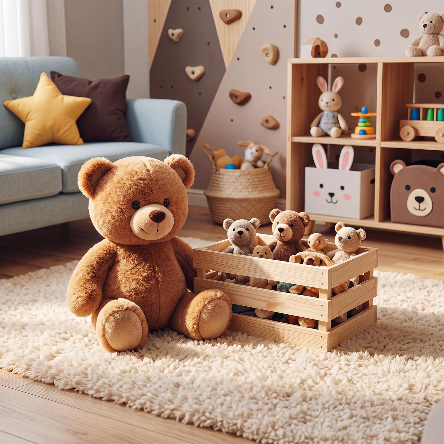 Cinnvoice 6 Pcs 9.5'' 250th Anniversary Small Wooden Crate for Storage 4th of July Unfinished Wood Crate Bulk Rustic Decorative Display Box Natural Bin Closet Organized for Kitchen Office Home