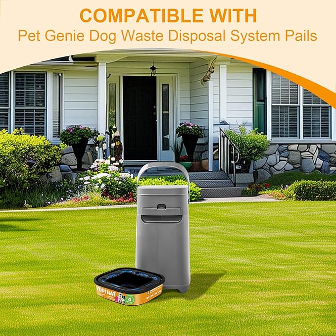 Genie Refill Bags for Cat Dog 2 Pack - Total 56FT Lasts Up to 8 Months - 2026 New Superior Odor Control for Dog Poop Cat Litter Bags - Pet Waste Refill Bags Fits Pet Genie and Litter Genie Pails