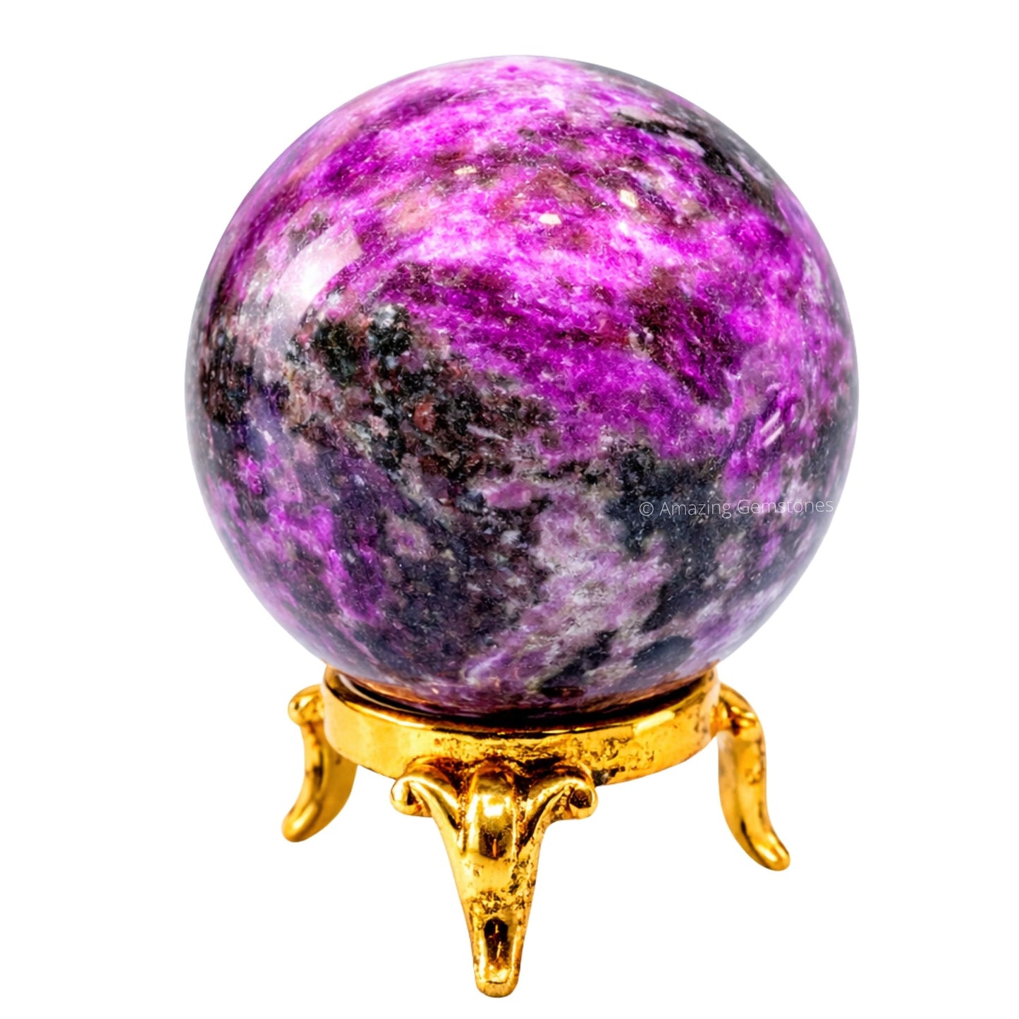 Amazing Gemstone Cobalt Calcite Crystal Ball with Stand - 2 Inches Crystal Sphere Meditation Balls for Witchcraft and Decorative Balls