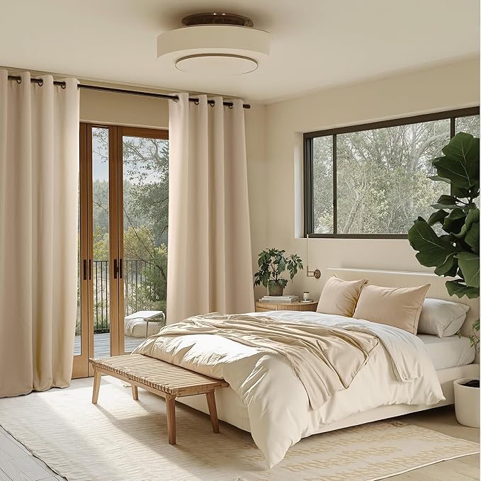 NICETOWN Blackout Curtains Grommet 2 Panels 72 Inches Long, Biscotti Beige