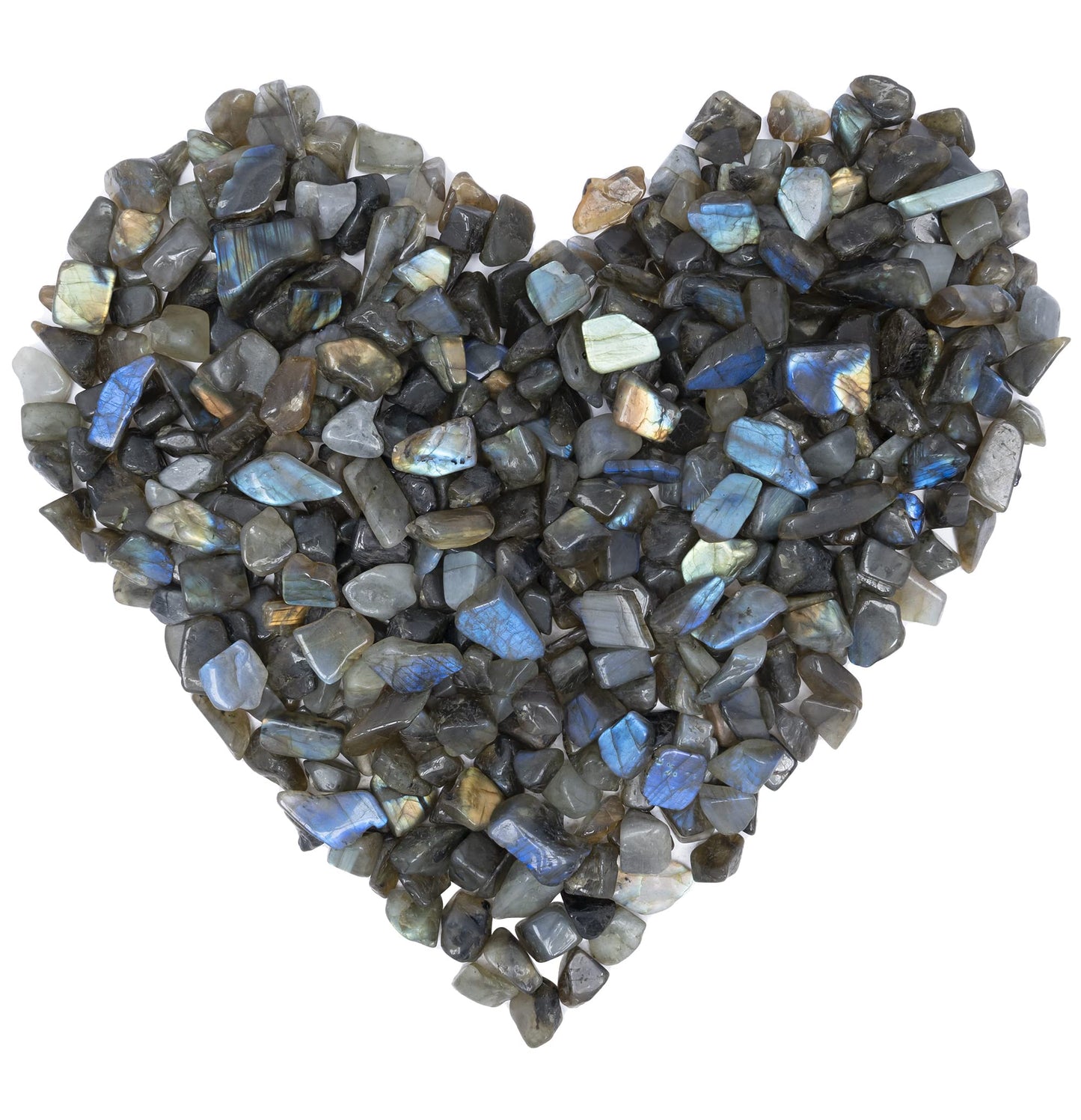 ZAICUS Labradorite Crystal Chips Bulk Gemstone Healing Crystal Natural Irregular Shaped Crushed Stone Reik Healing Tumbled Chips Crystal Chips for Witchcraft & Jewelry Making Home Decoration 1 Lb