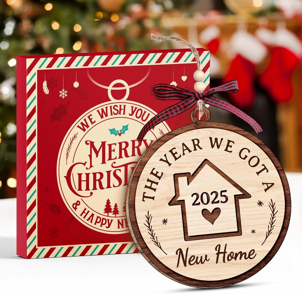 House Warming Gifts, New Home Ornament 2025 - Best Housewarming Gifts New Home 2025 for Owners, Couples, Men, Women - First Home Gift Ideas - Our First Home Ornament for Christmas Tree Glass Keepsake