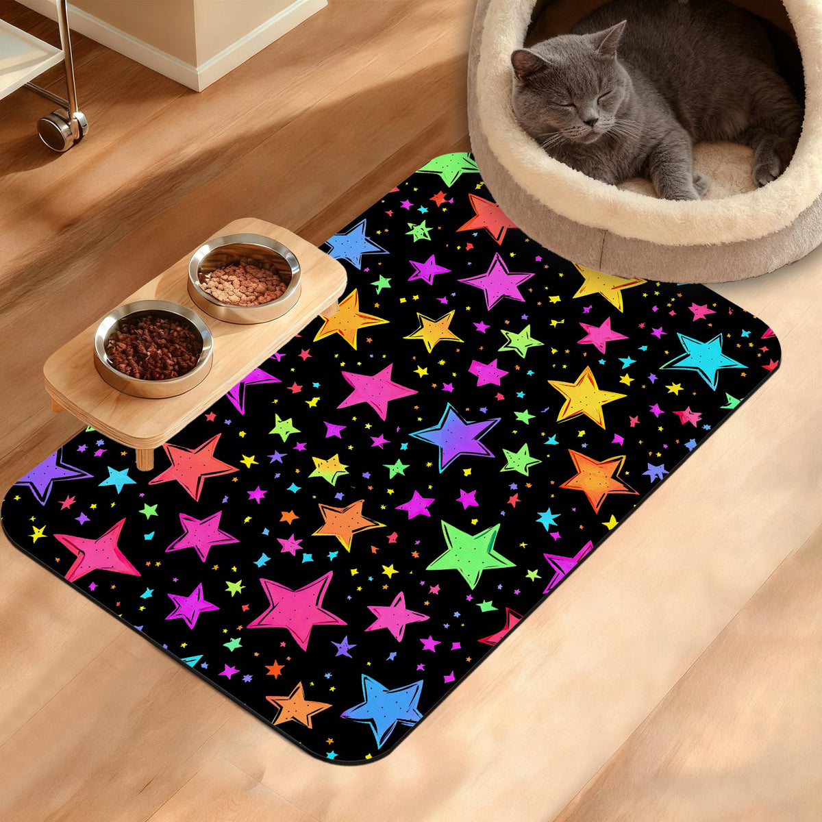 Tropical Palm Dog Food Mat,Exotic Leaves Floral Absorbent Pet Feeding Mat for Food and Water Bowl,Quick Dry Dog Placemat Non Slip Rubber Backing Waterproof Pet Supplies 16" x 24"