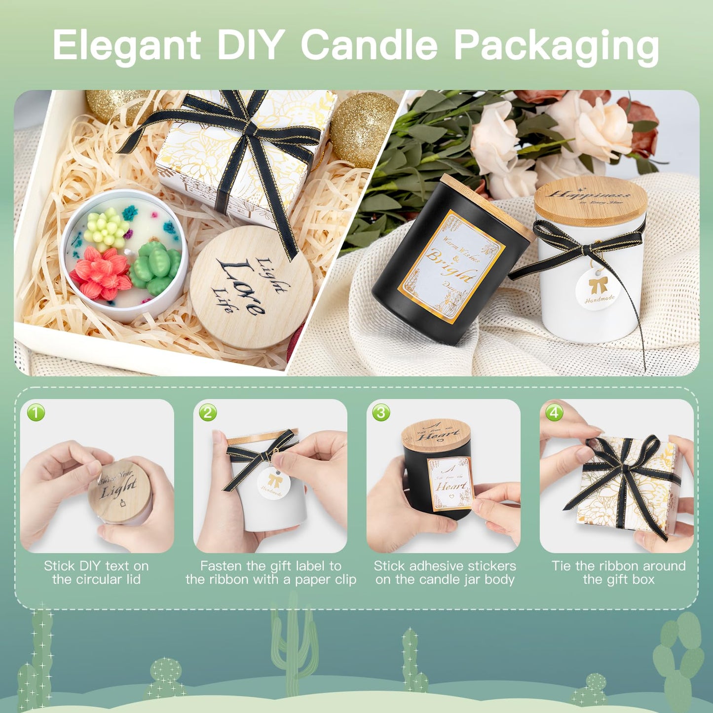 ZEROMX Candle Making Kit for Adults & Beginners - All-in-One DIY Candle Supplies with 1200g Natural Soy Wax, Hot Plate, 2 Succulent Molds, 8 Jars & Gift Boxes | Perfect for Home Crafts & Gifting