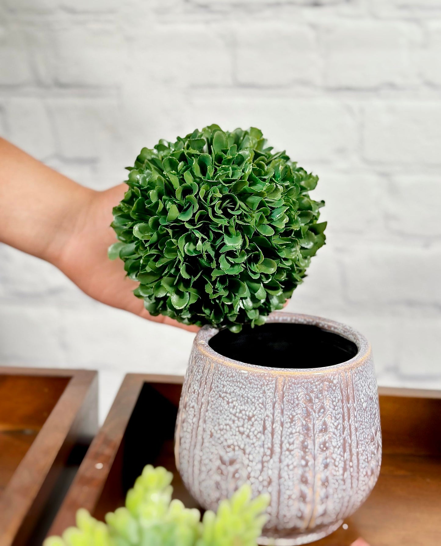 Admired by Nature 4.5" Ceramic Flower Planter Decorative Pot for Indoor Plant Succulent Home Décor, Light Blue