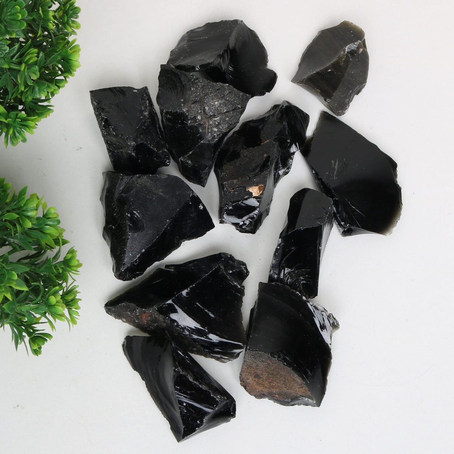 REAL-GEMS Natural Raw Healing Crystals Rough Stones for Tumbling, Cabbing, Polishing, Wire Wrapping, Wicca & Reiki Crystal Healing, Mix Gemstones,7 Chakra (Black Obsidian)