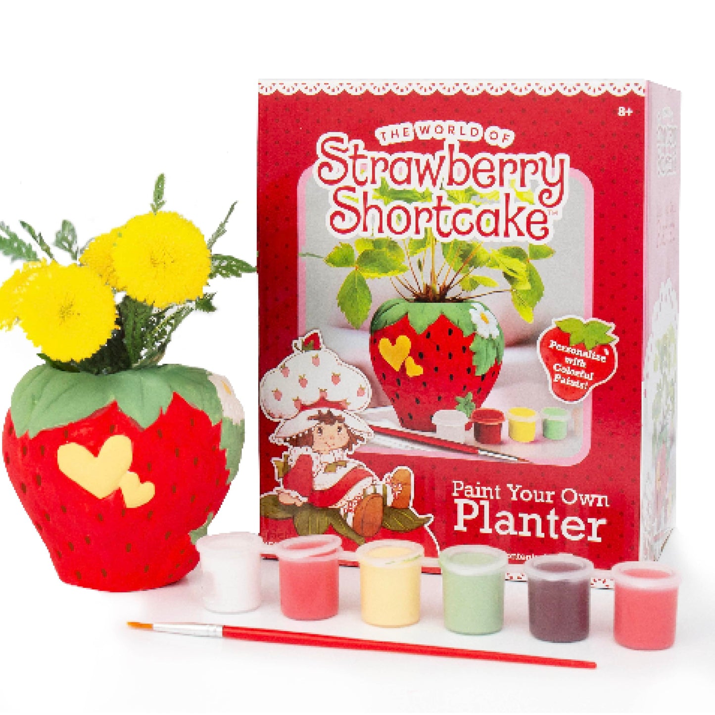 Horizon Group USA Paint Your Own Figurine Kit, DIY Art Project for Kids, Strawberry Shortcake Planter