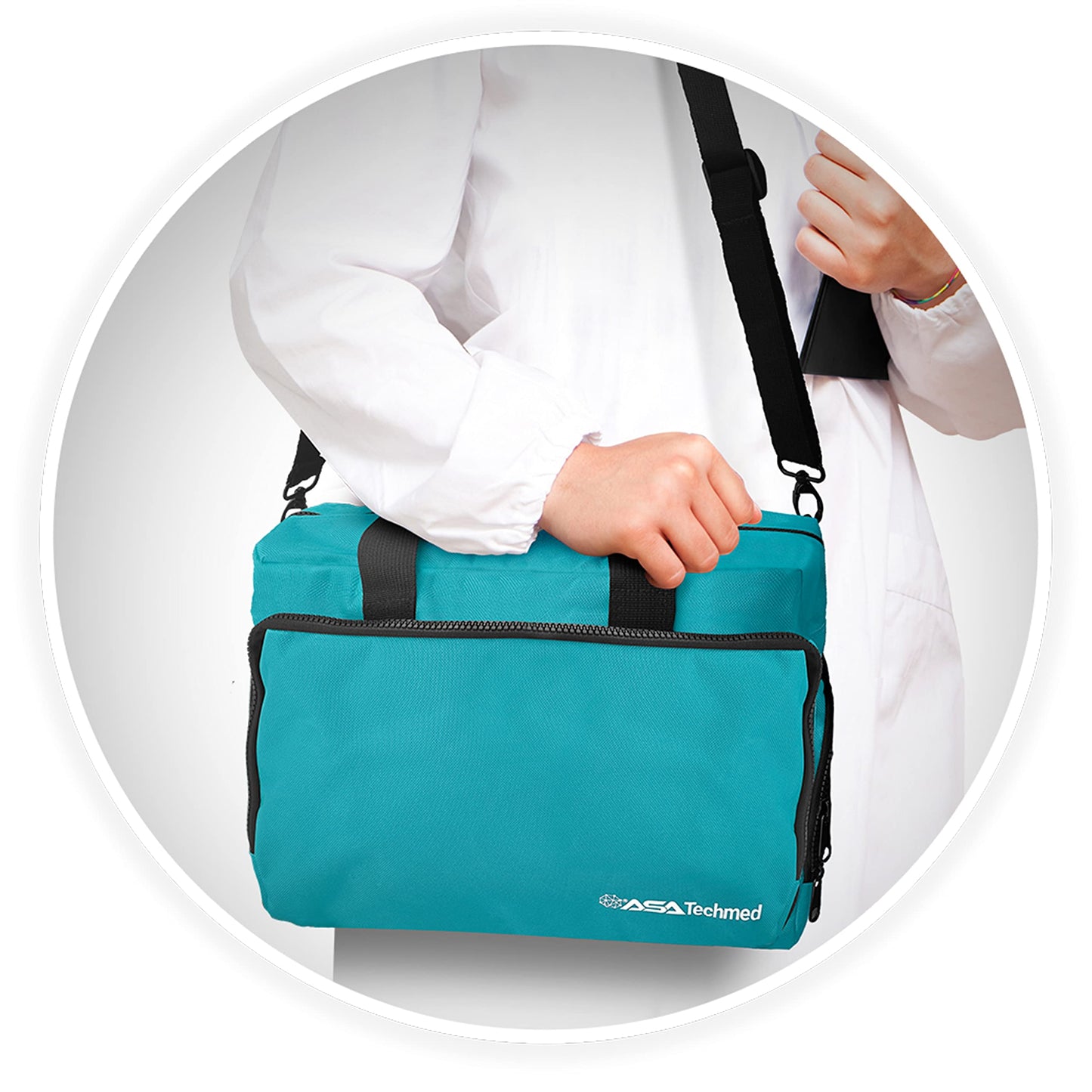 ASA TECHMED Nurse Bag for Medical Equipment, Nurse Accessories Bag Ideal for Doctors, Nurses, Home Health Aids, Medical Students (Teal)