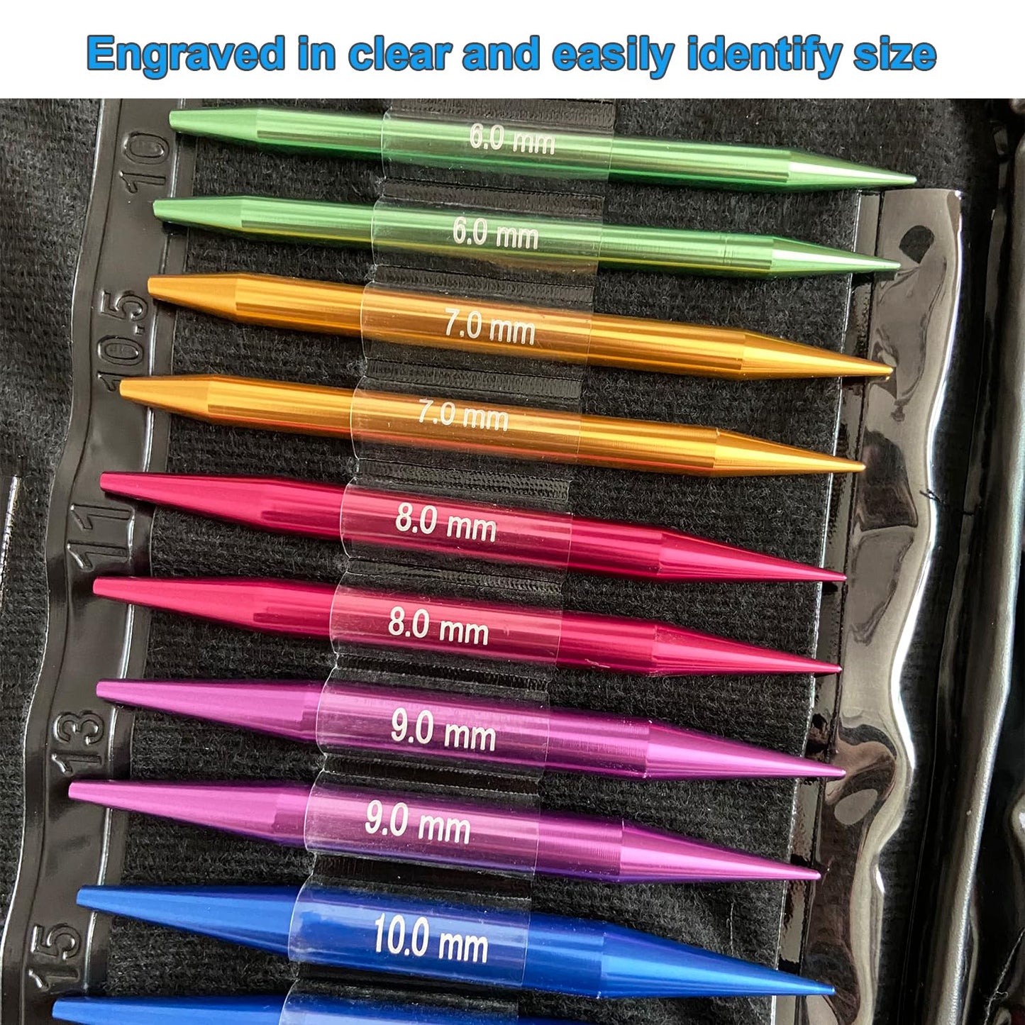 Weabetfu 60pcs Interchangeable Circular Knitting Needles Set with Case 13 Pairs of Aluminum Circular Knitting Needle for Handmade DIY Knitting with Knitting Accessories,(2.75mm-10mm)