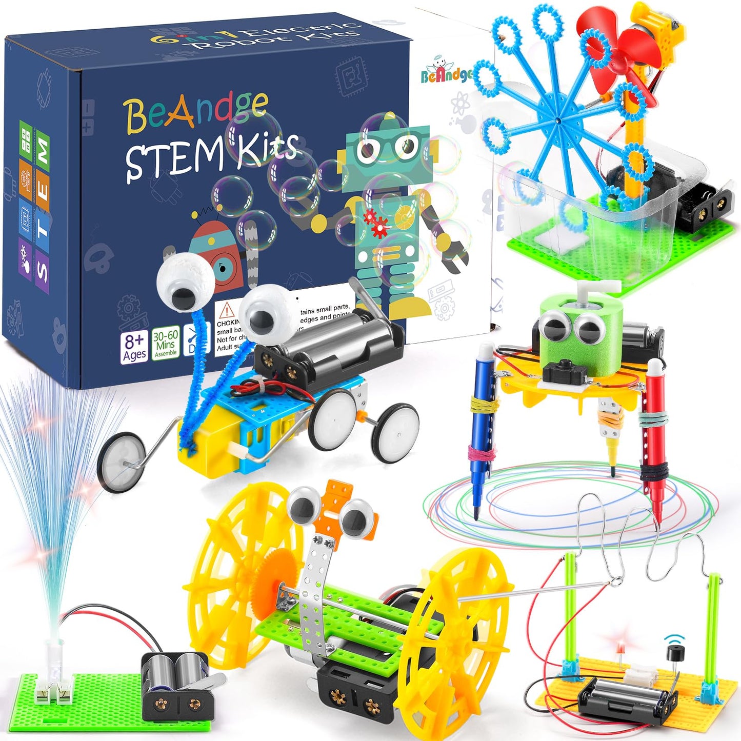 BeAndge STEM Kits for Kids Age 6-8 8-10 - Boy Gifts for 6 7 8 Year Old Boys Birthday Gift, STEM Toys for Age 8-13, Science Kits for Kids 5-7 8-12, Robotics Experiment Engineering Robot Building Crafts