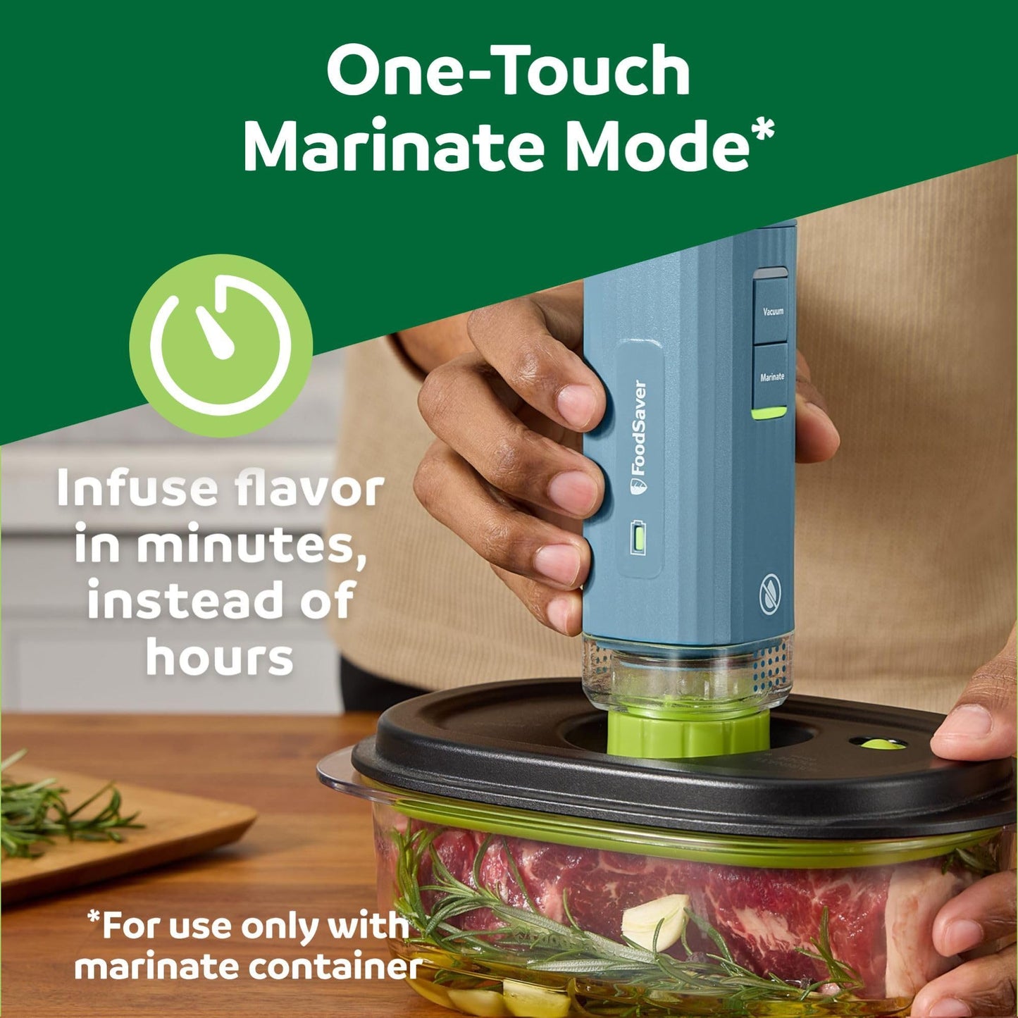 FoodSaver Mini Handheld Vacuum Sealer Machine with Marinate Setting & Charging Dock, Cordless Food Vacuum Sealer for Freezer, Storage, Sous Vide, Meal Prep, Blue