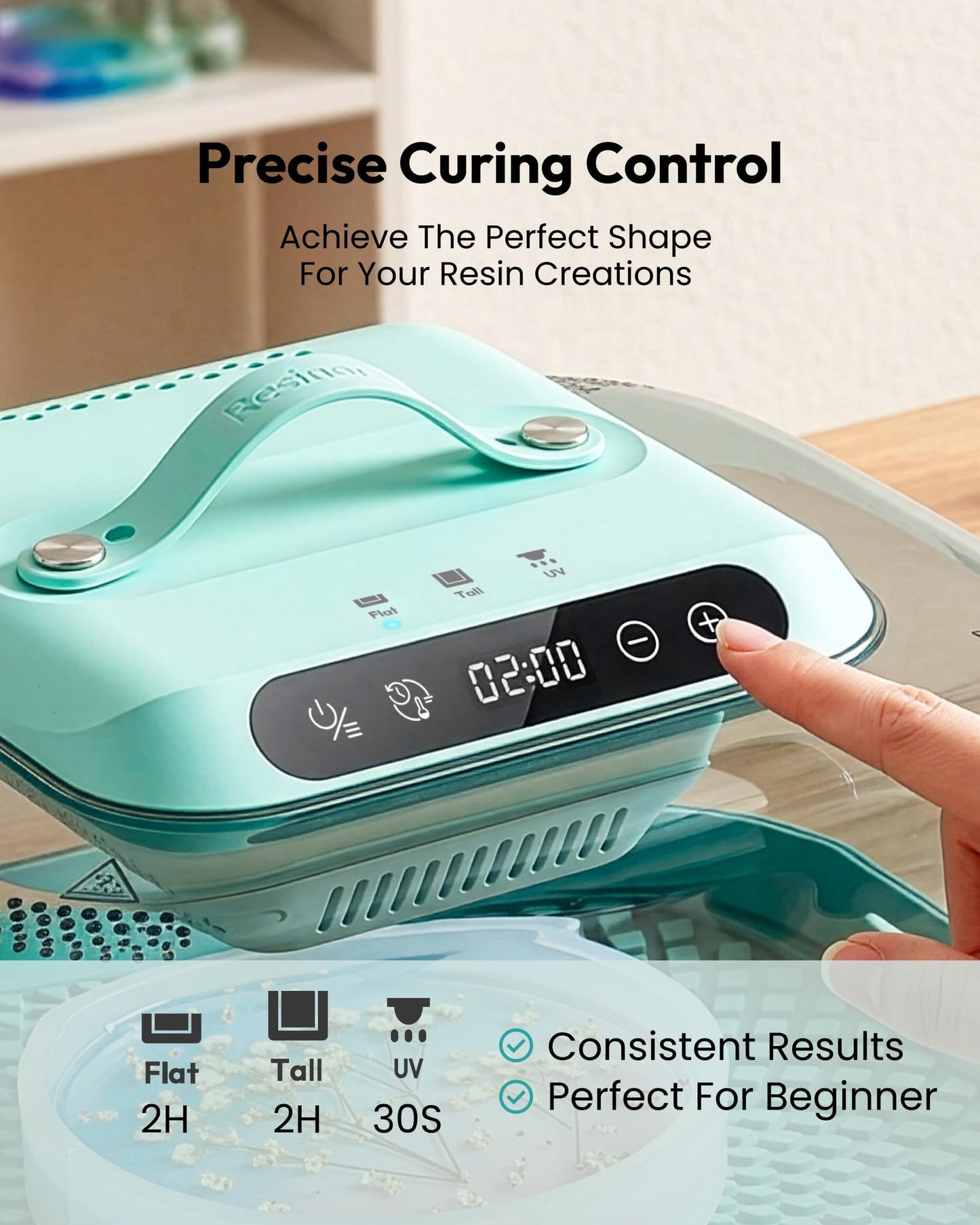 Resiners Resin Curing Machine G3 with UV Resin Light, 2H/1Min Fast Curing, Silicone Mat Included, Deformation-Resistant Reversible Base, Resin Dryer for Epoxy Mold Casting, Jewelry Making, DIY Decor