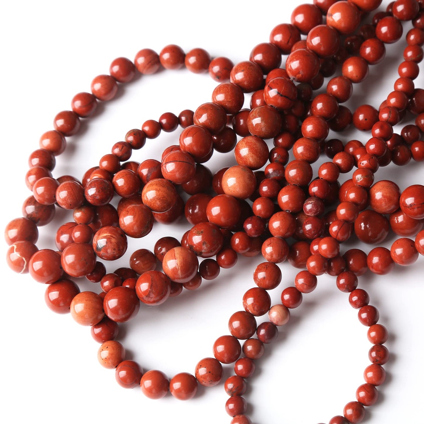 10MM Red Jasper Round Loose Beads Natural Gem Beads Crystal Energy Stone Beads for Jewelry Making DIY Bracelet Necklace