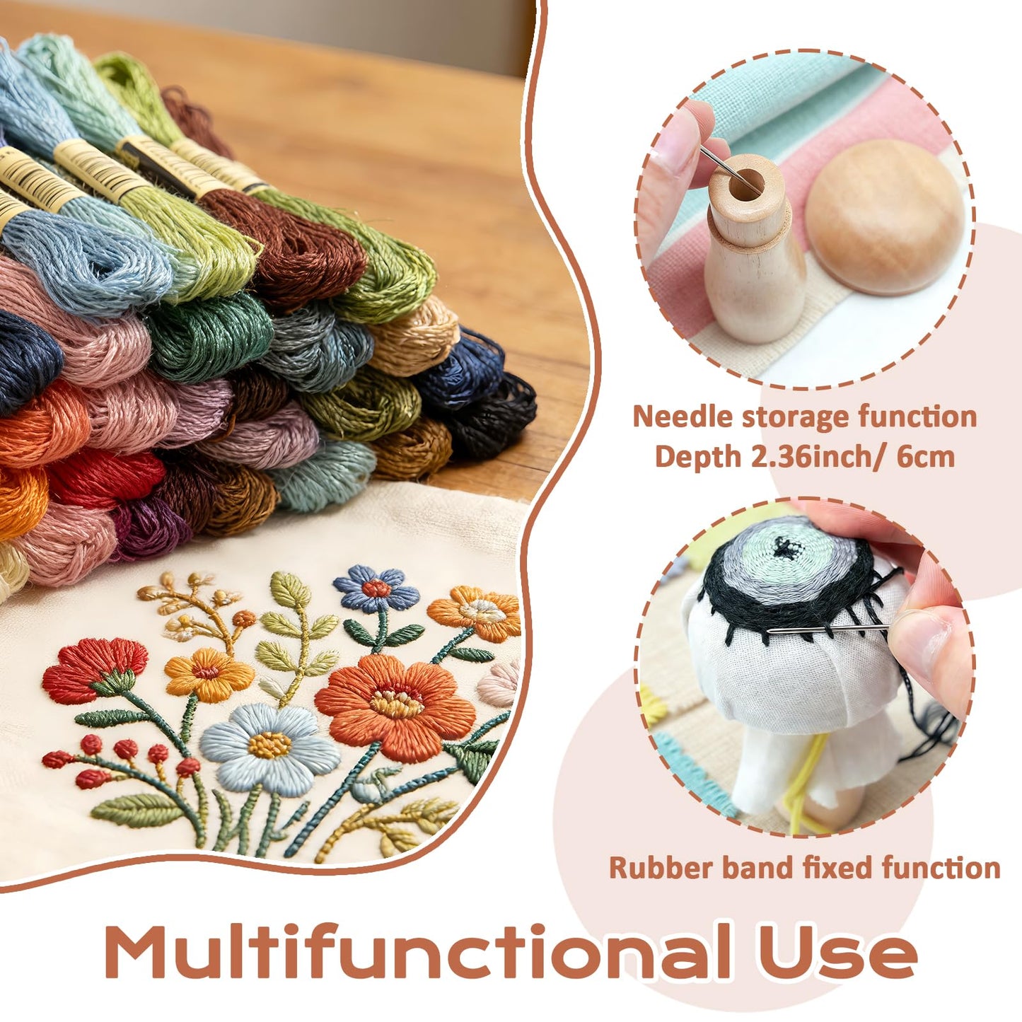 Esoes Speedweve Darning Mini Loom Kits with 50 Color Threads, Sock Darning Mushroom Egg, Complete Darning Kit for Beginners Quickly Mending Jeans Socks, DIY Knit Patch Repair Clothes Tool