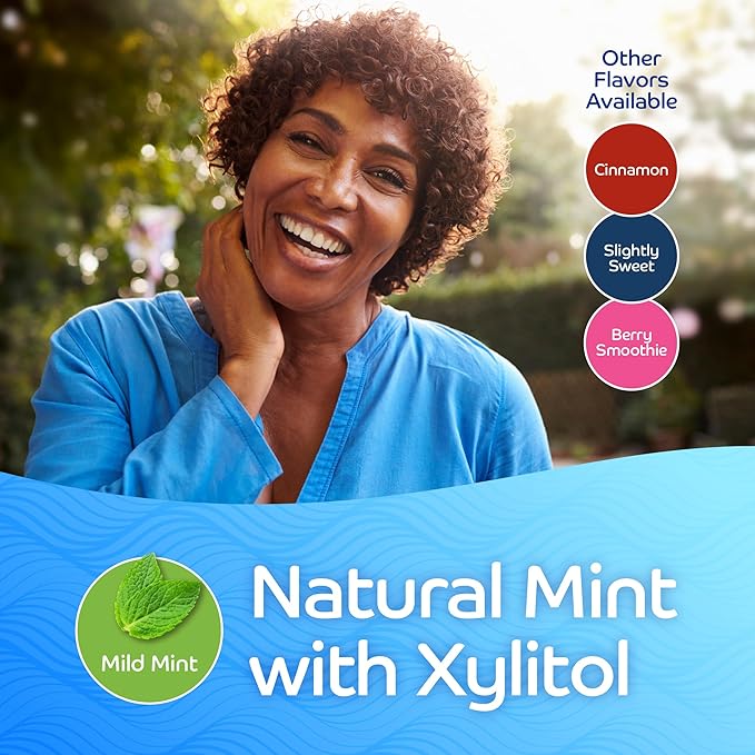 Oracoat XyliMelts for Dry Mouth Night Time or Day - Moisturizing Dry Mouth Adhering Discs, Sugar Free with Xylitol, 80 Count (2 X 40 Twin Pack), Mild Mint Flavor, 8-Hour Relief