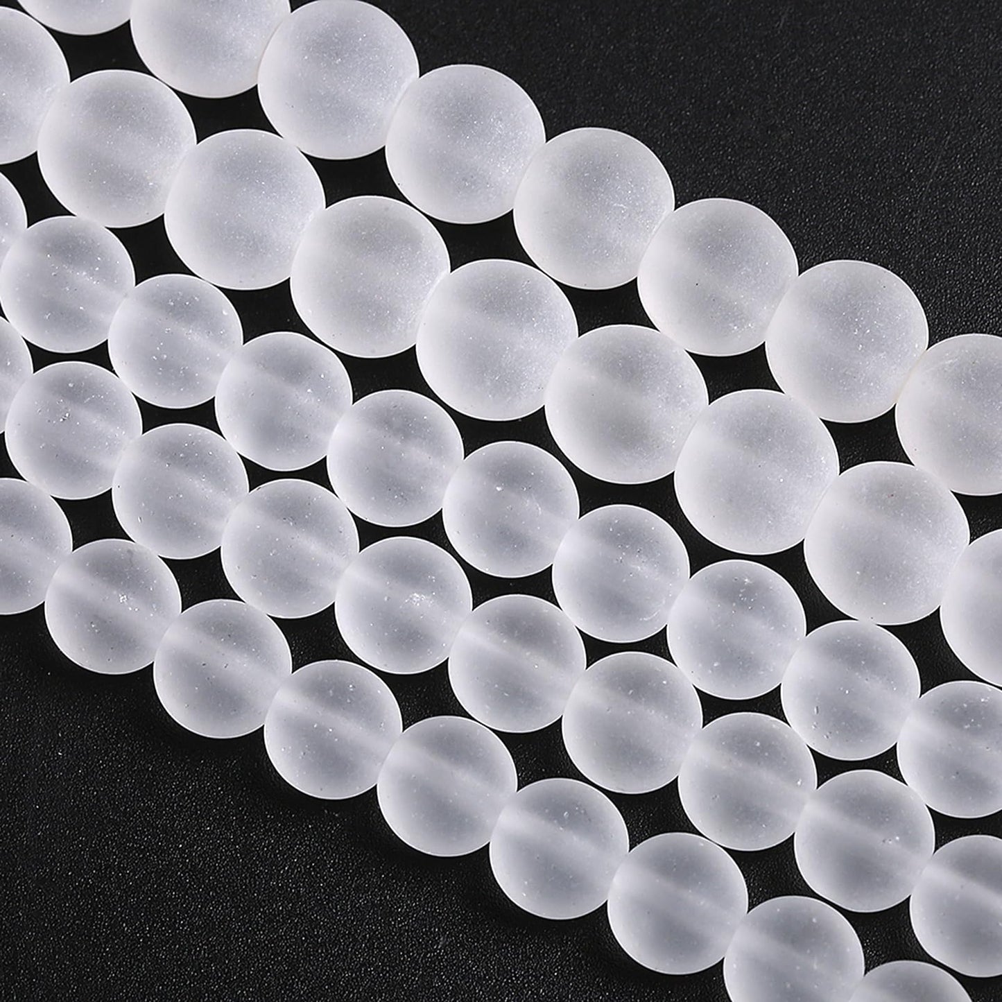 6MM 60PCS Matte White Glass Spacer Loose Beads for Jewelry Making DIY Bracelet Necklace