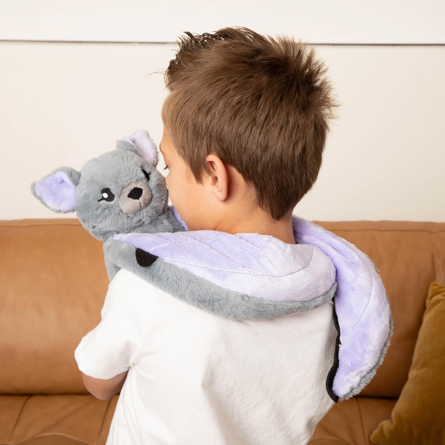 HUGIMALS Hugarounds Berkeley the Bat 2.5 lb Microwaveable & Freezable Weighted Plush Neck & Shoulder Wrap | Soothing, Comforting Hugs for Self-Care & Relaxation | Unscented for Ages 2+