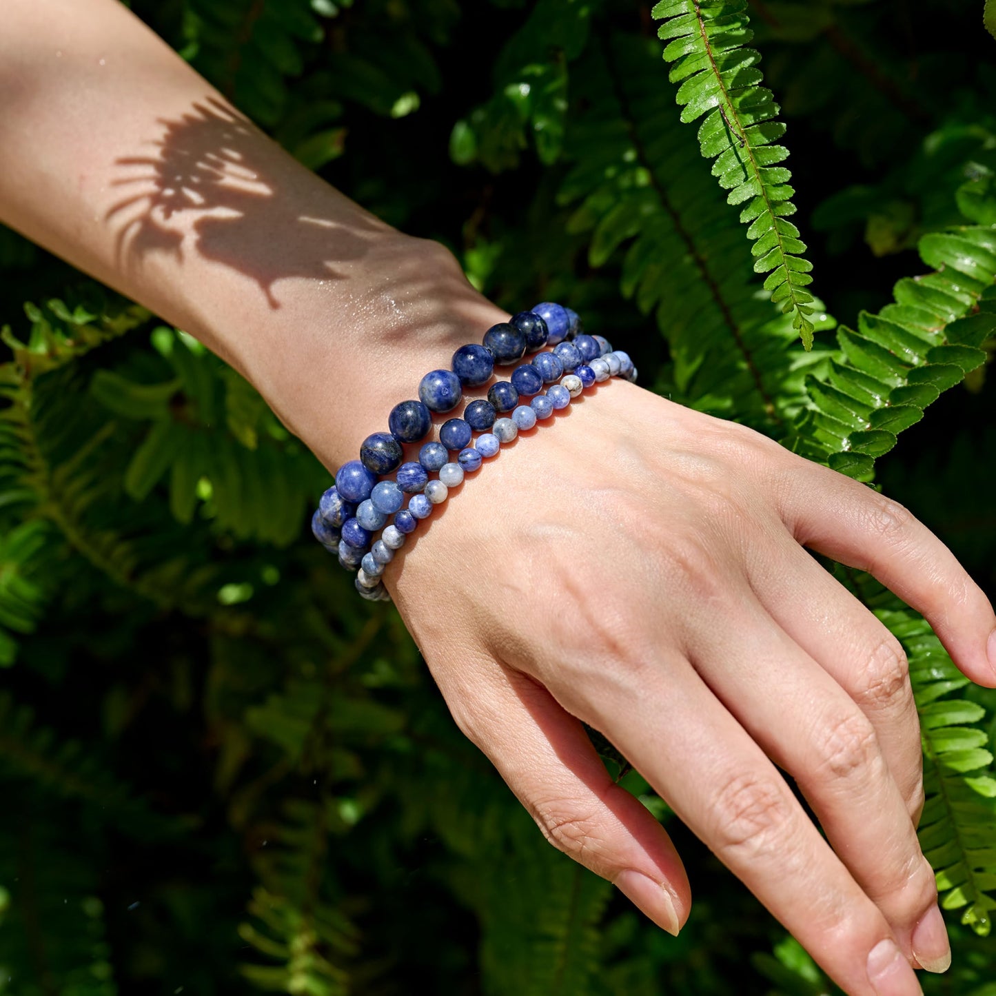 Sodalite-Clear Insight & Authenticity-8mm Beaded Bracelets for Women Handmade Semi Precious Natural Stone Stretch Elastic Jewelry Yoga Protection Gifts
