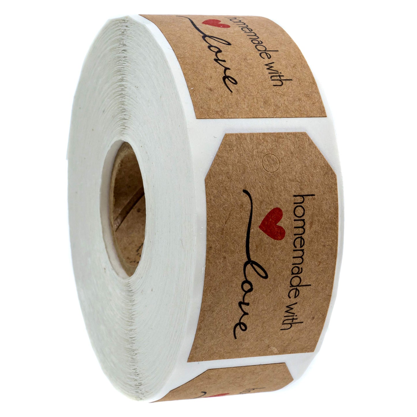 1.15" x 2" Natural Brown Kraft Homemade with Love Gift Tag Stickers / 500 Present Labels/Small Business Decals