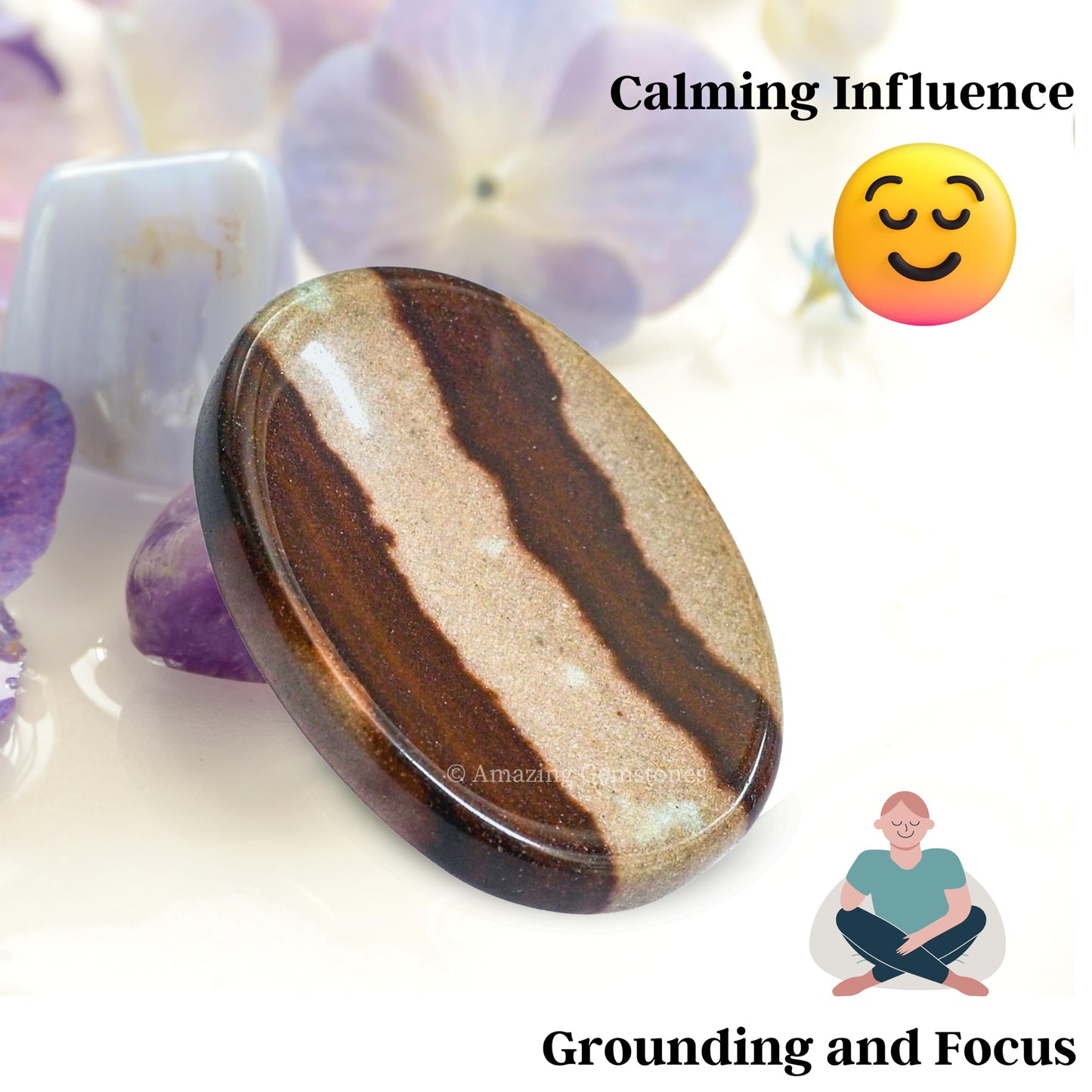 Amazing Gemstone Narmada Shiva Lingam Worry Stone, Healing Crystals - Piedra Crystal Fidget for Gift, Meditation, Calming, Relaxation, Stress Relief
