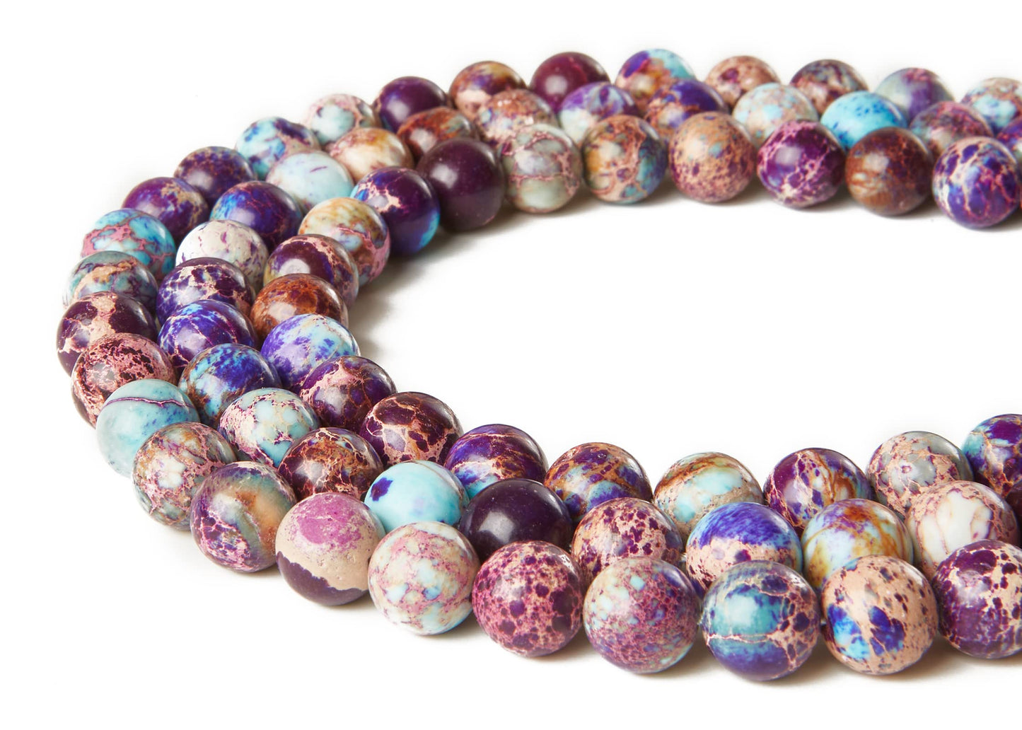 100pcs 8mm Colorful Imperial Jasper Beads Natural Gemstone Beads Round Loose Beads for Jewelry Making