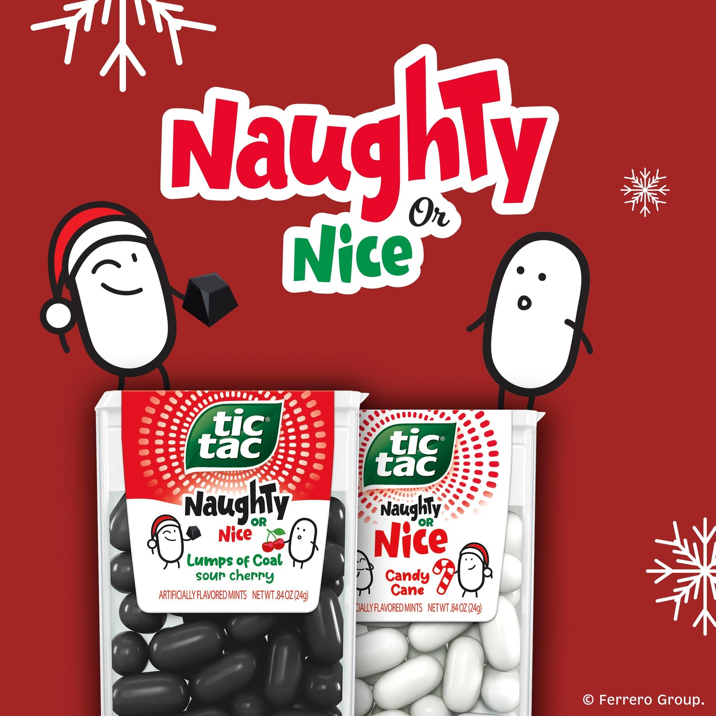 Tic Tac Naughty or Nice Lumps Of Coal Sour Cherry Mints, Hard Mints, Stocking Stuffer, 12 pack, 0.84 oz