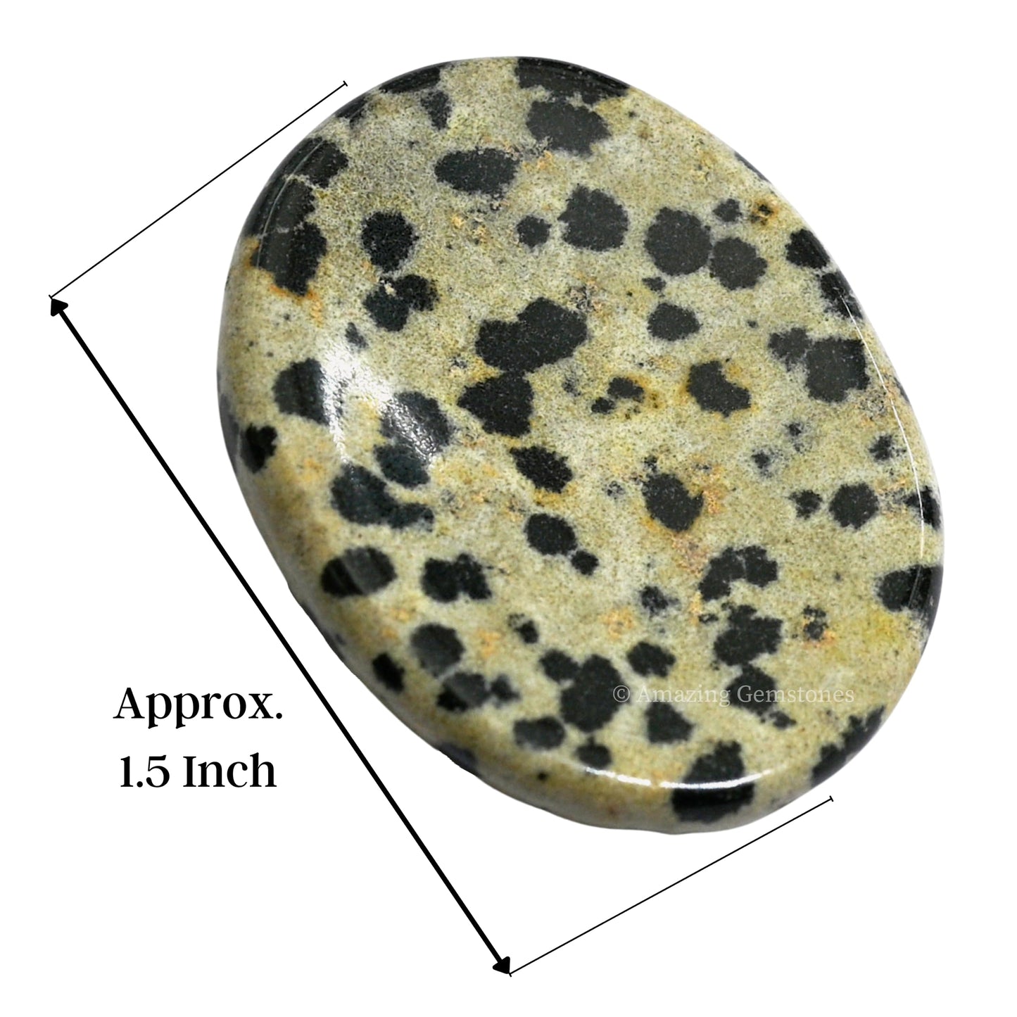 Amazing Gemstone Dalmatian Jasper Worry Stone, Healing Crystals - Piedra Crystal Fidget for Gift, Meditation, Calming, Relaxation, Stress Relief