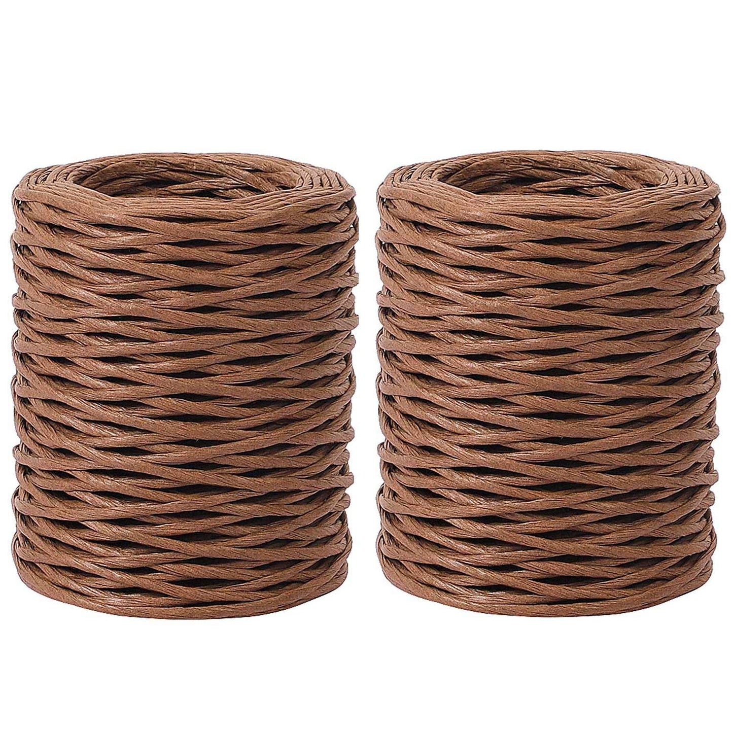 ZOENHOU 2 Rolls 328 Ft Floral Wire, 2mm 14 Gauge Rustic Paper Wrapped Floral Bind Wire for Flower Bouquets, Artificial Flower Making, DIY Projects, Brown