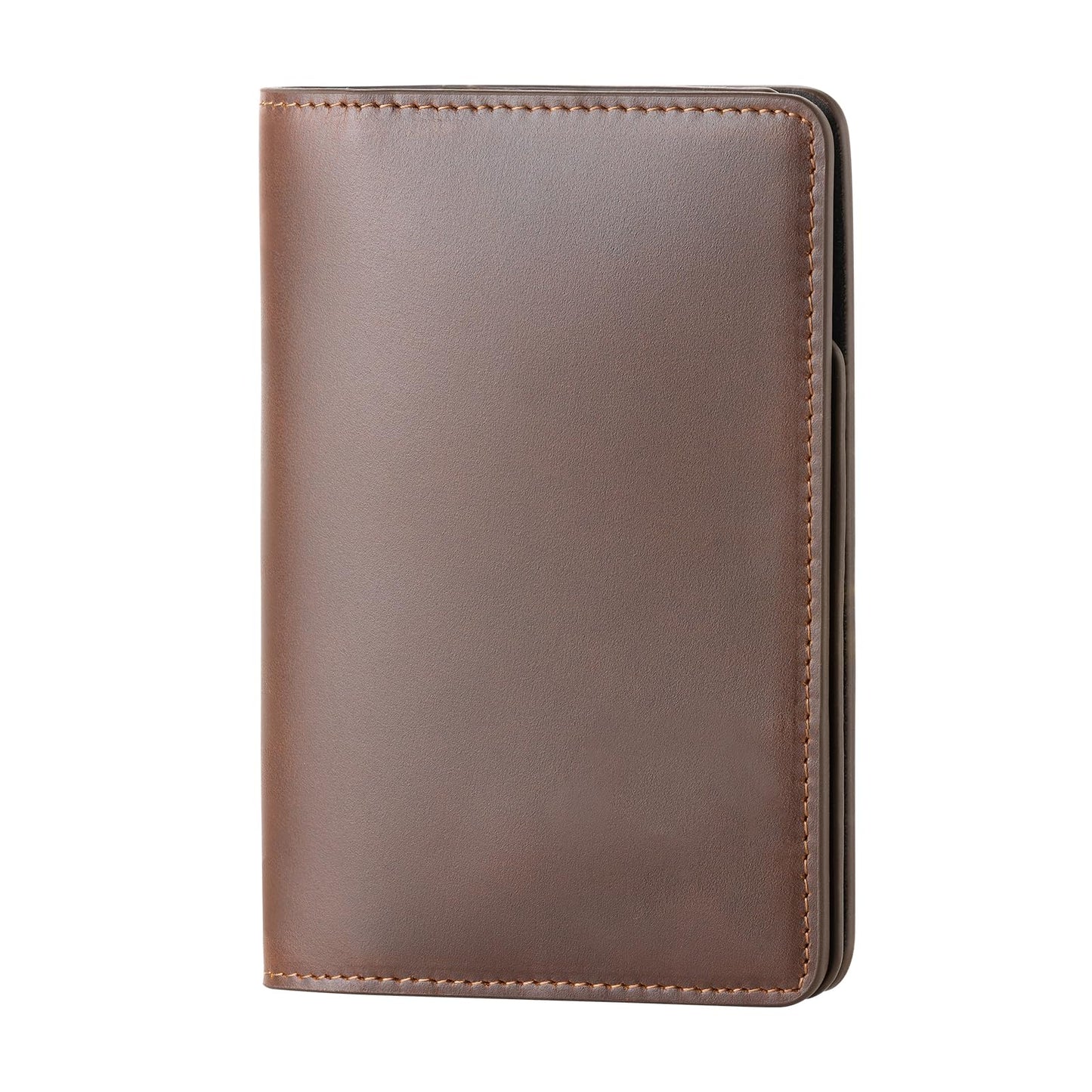 Mrain Luxury RFID Blocking Genuine Leather Passport Holder Passport Wallet for Travel Dark Brown