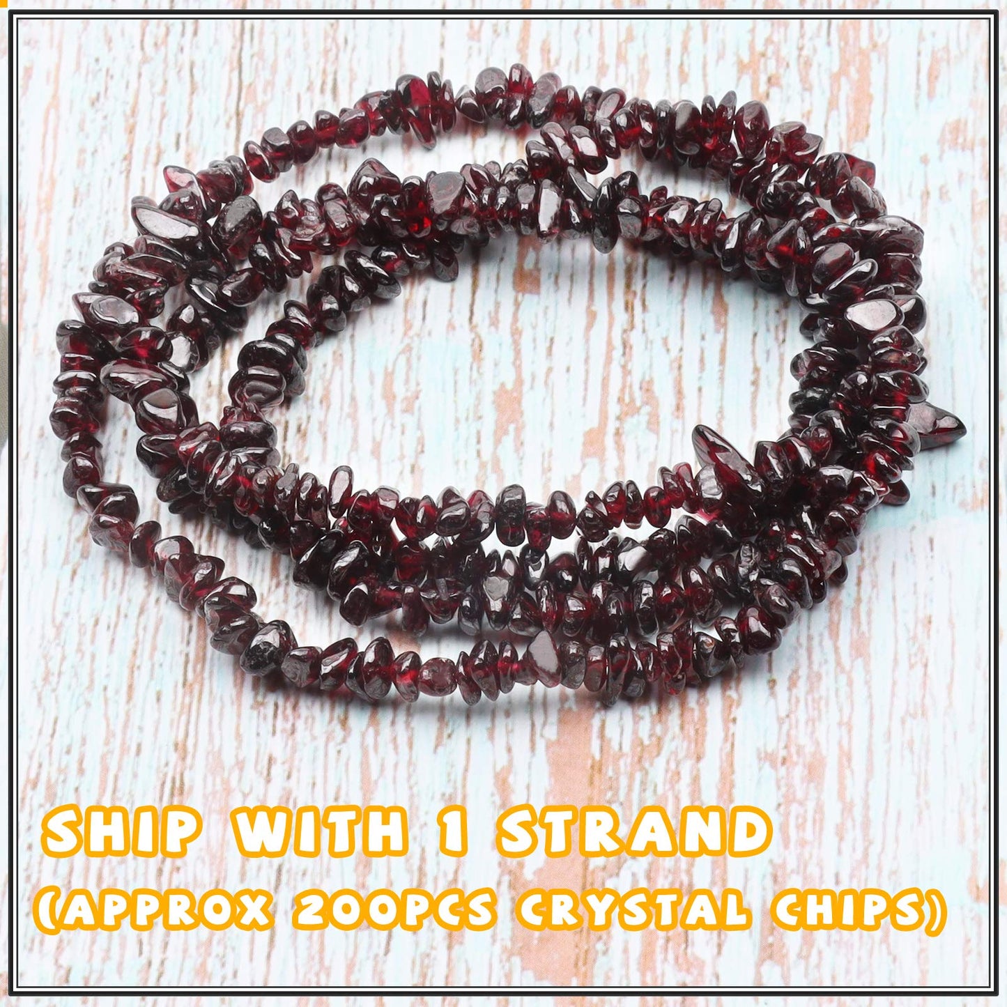 500 pcs Natural Chip Stone Beads, Garnet 5-8 mm Irregular Gemstones Healing Crystal Loose Rocks Bead Hole Drilled for Jewelry Making Bracelet