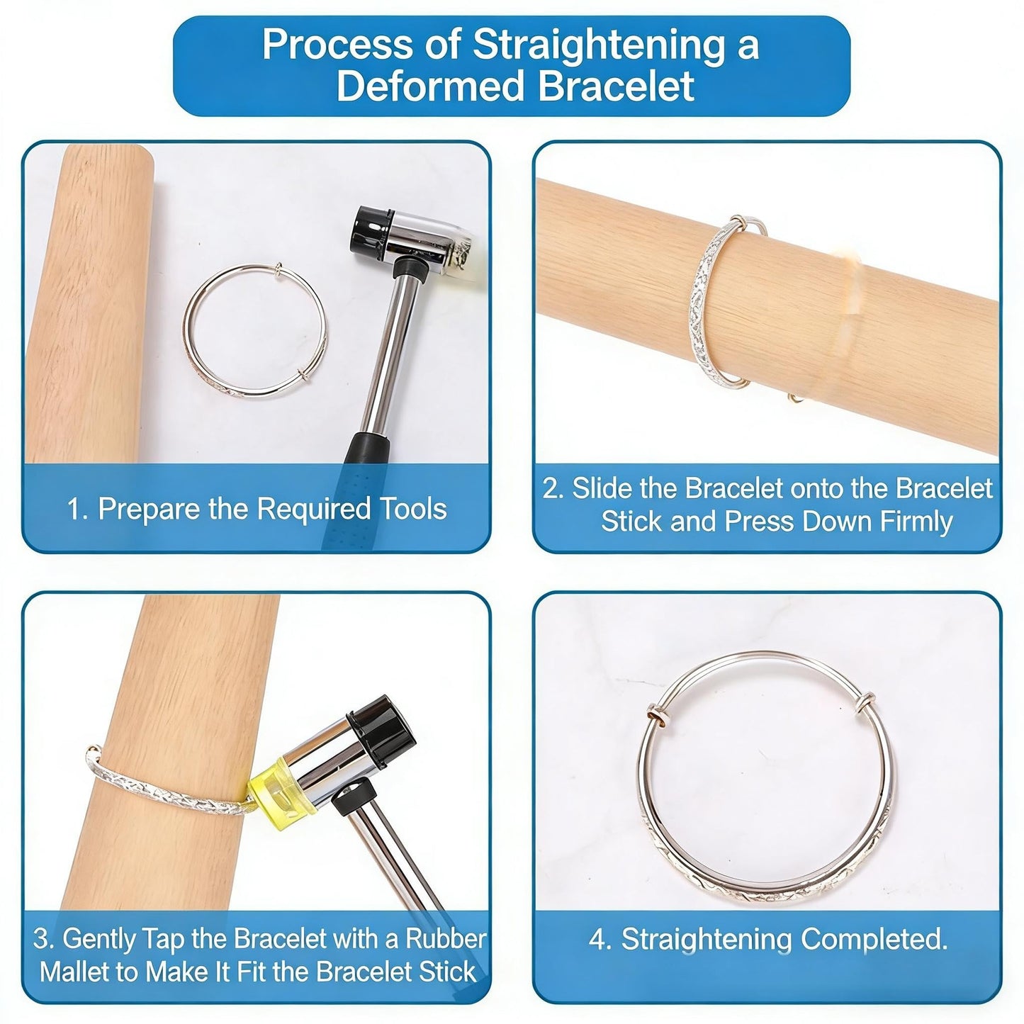 Professional Wooden Bracelet Mandrel & Sizer Tool - Step-Design Adjustable Bangle Sizing Tool for Precise Measurements, Ideal for Bracelet Making, Wire Wrapping, and Jewelry Crafting with Durability
