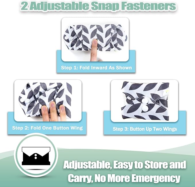 wegreeco Reusable Menstrual Pads - Reusable Sanitary Pads | Reusable Panty Liners | Soft Cloth Menstrual Pads - 6 Pack with 1 Cloth Mini Wet Bag (Small, Luxury)