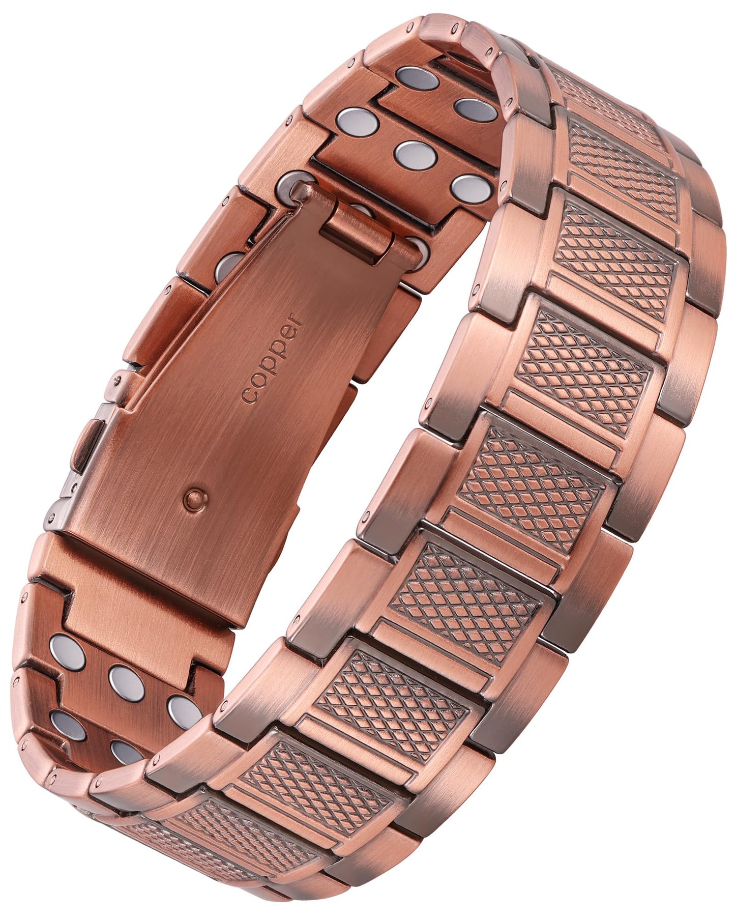 Feraco Copper Bracelet for Men, 3X Strength Magnetic Therapy Bracelet Copper Jewelry with Powerful 3800 Gauss Magnets