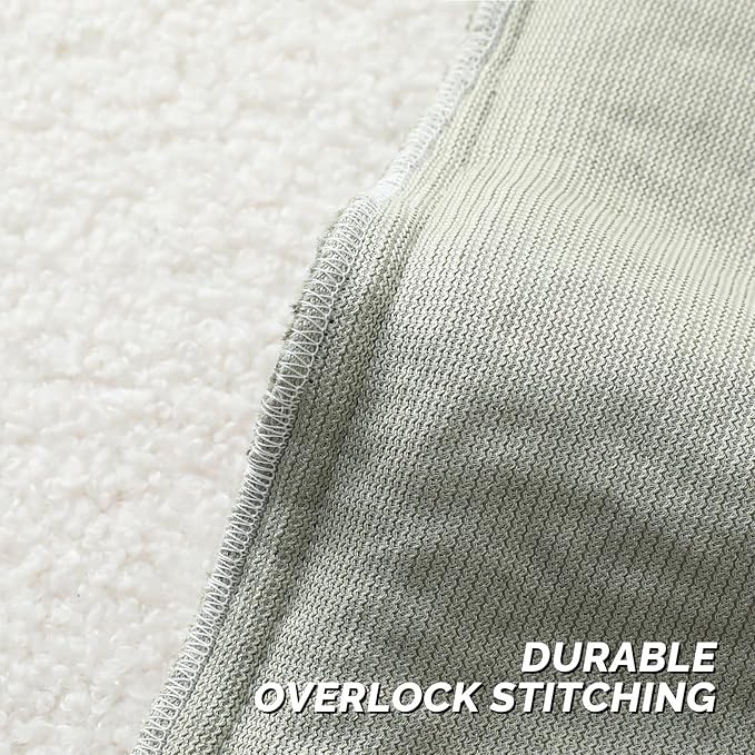 FUTEI Sage Green Throw Pillow Covers 20x20 Inch Set of 2,Furry Faux Fur Teddy Boucle Textured Cushion Covers,Soft Fluffy Decorative Pillow Case,Home Decor for Couch Bed Living Room Office Car