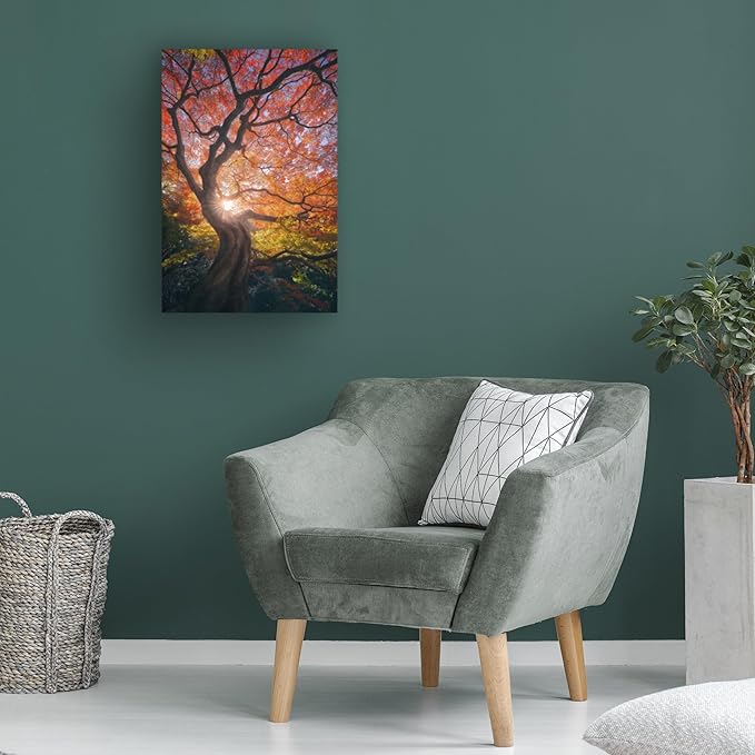Trademark Fine Art Canvas Wall Art - Javier De La 'The Japanese Tree' Wall Art for Living Room, Bedroom, or Office Décor
