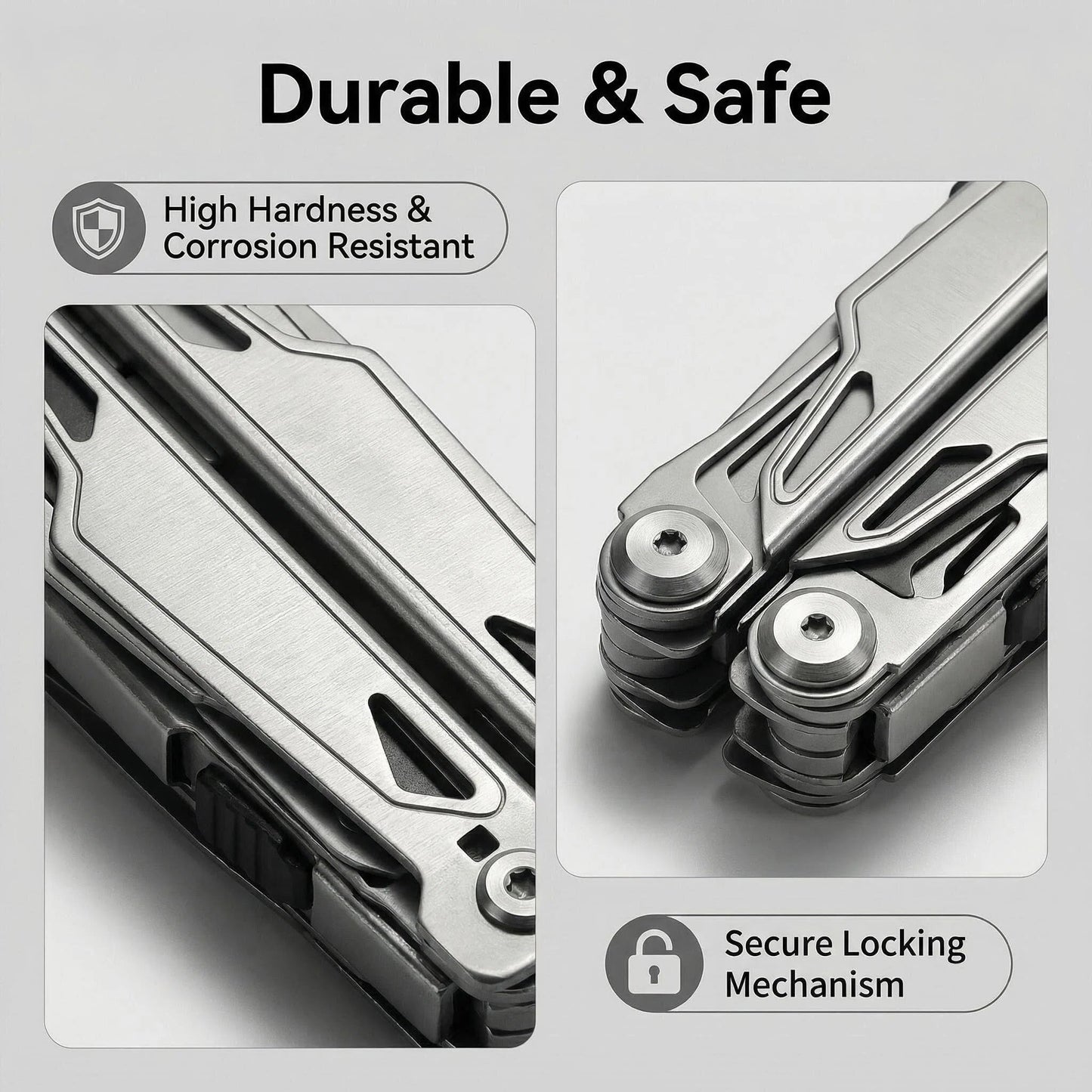 JIEHET Multitool, 28-in-1 Stainless Steel Multi-Tool with Pocket Knife, Self-locking Pliers, Bottle Opener Professional Multi Tool for Outdoor, Survival, Camping, Hiking, Hunting - Silver