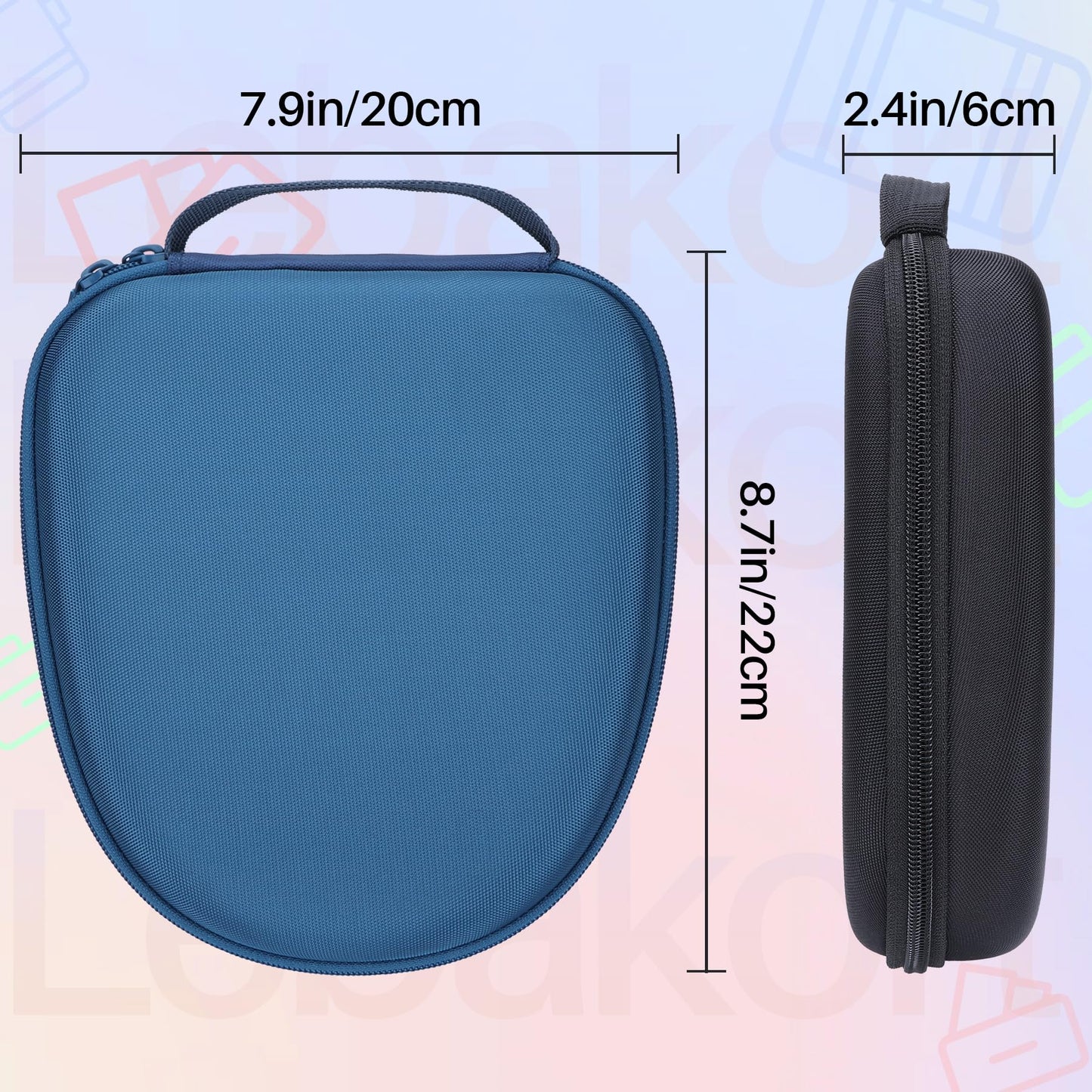 Lebakort Headphone Case Compatible with KVIDIO/TOZO/BERIBES/JLab/Raycon Over-Ear Headphones, Universal Portable Travel Organizer (Black Case)