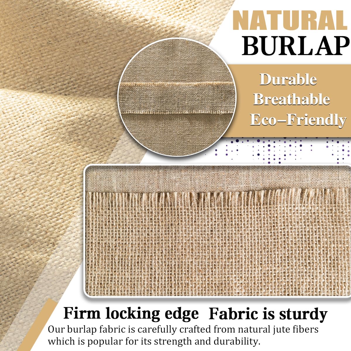 Hortifan Burlap Fabric Roll, 40" x 15 Feet Burlap Garden Fabric Natural Jute for Decorations, Crafts, Weddings, Table Runner, Landscaping, Plants & Tree Covering