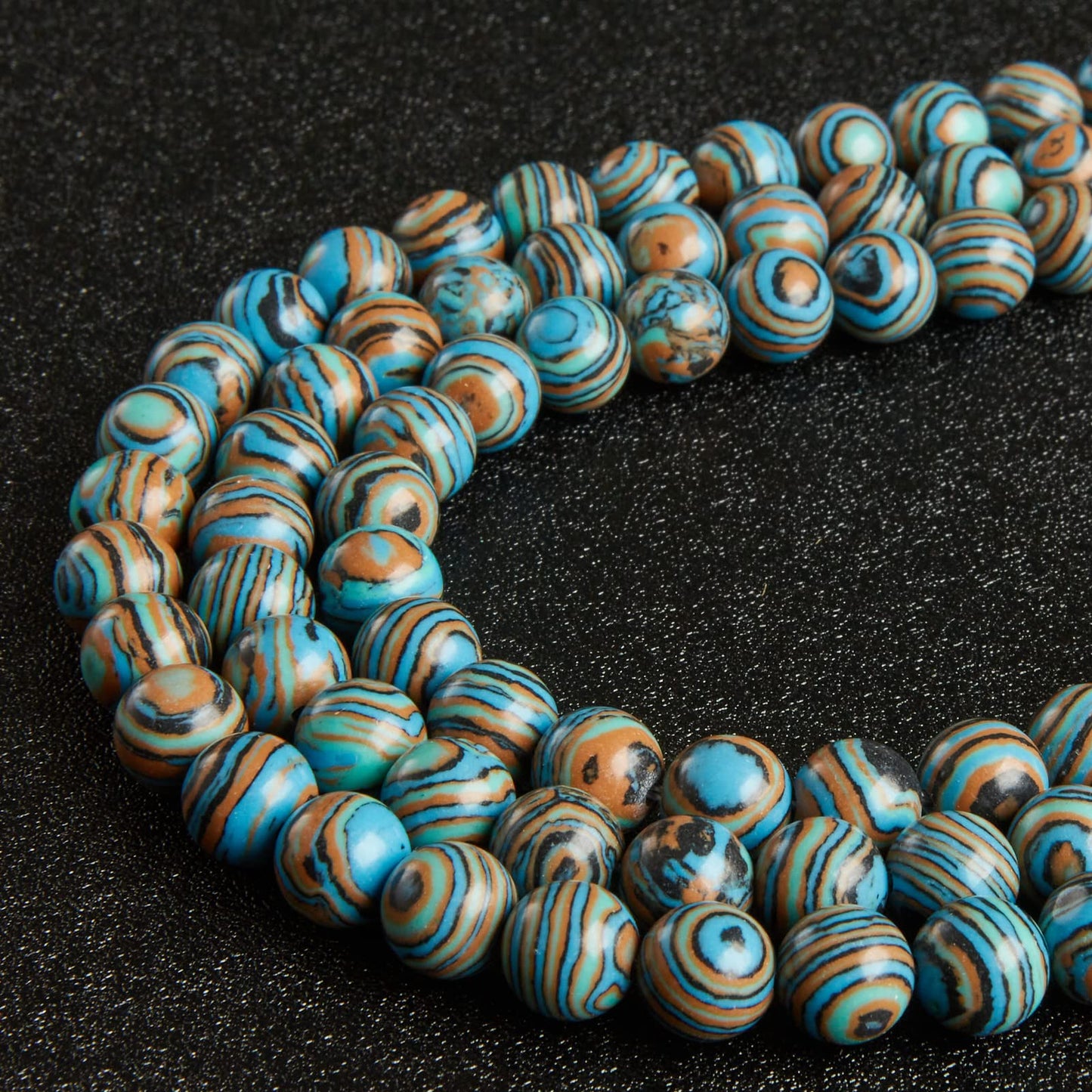 60pcs 6mm Blue Malachite Beads Natural Gemstone Beads Round Loose Beads for Jewelry Making