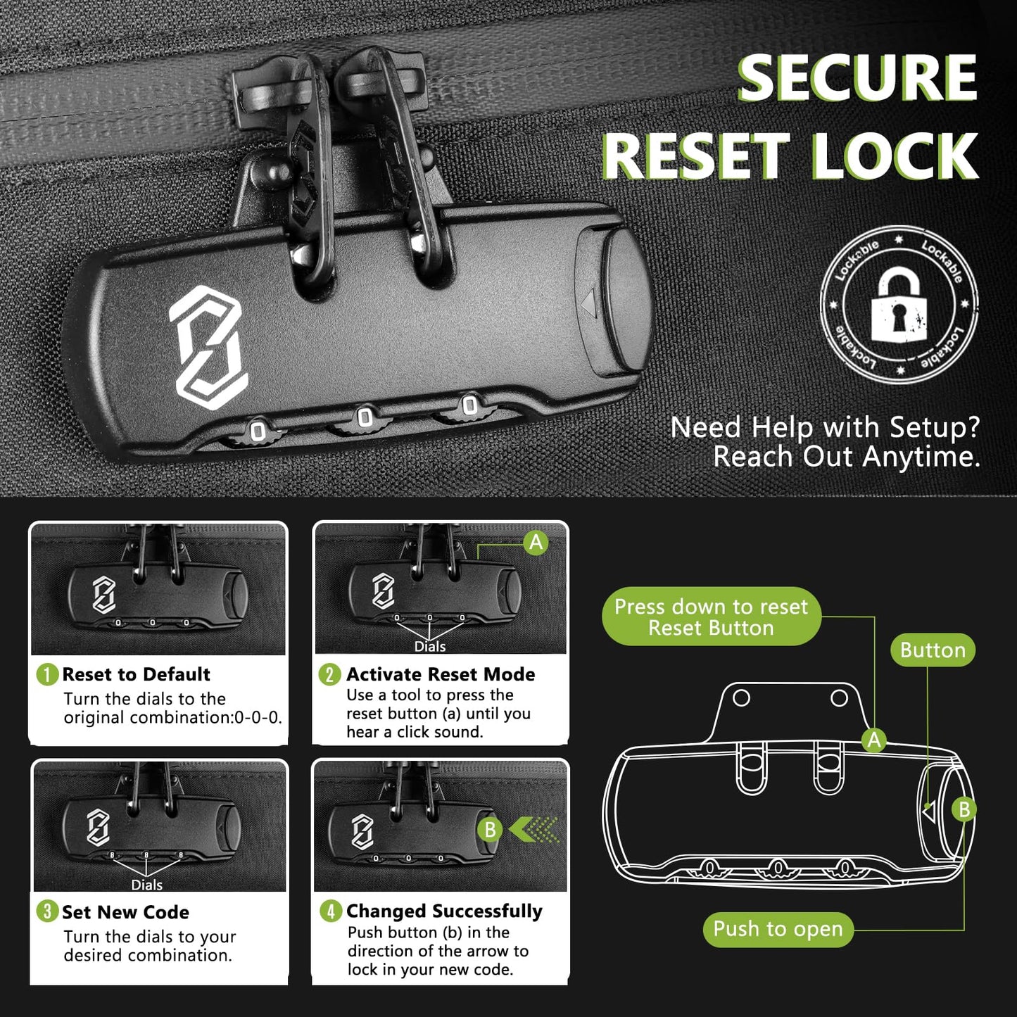 OZCHIN Smell Proof Bag with Combination Lock File Organizer Case Container Medicine Odorless Storage Lock Box Great Gift for Friend (Dark Brown, M)