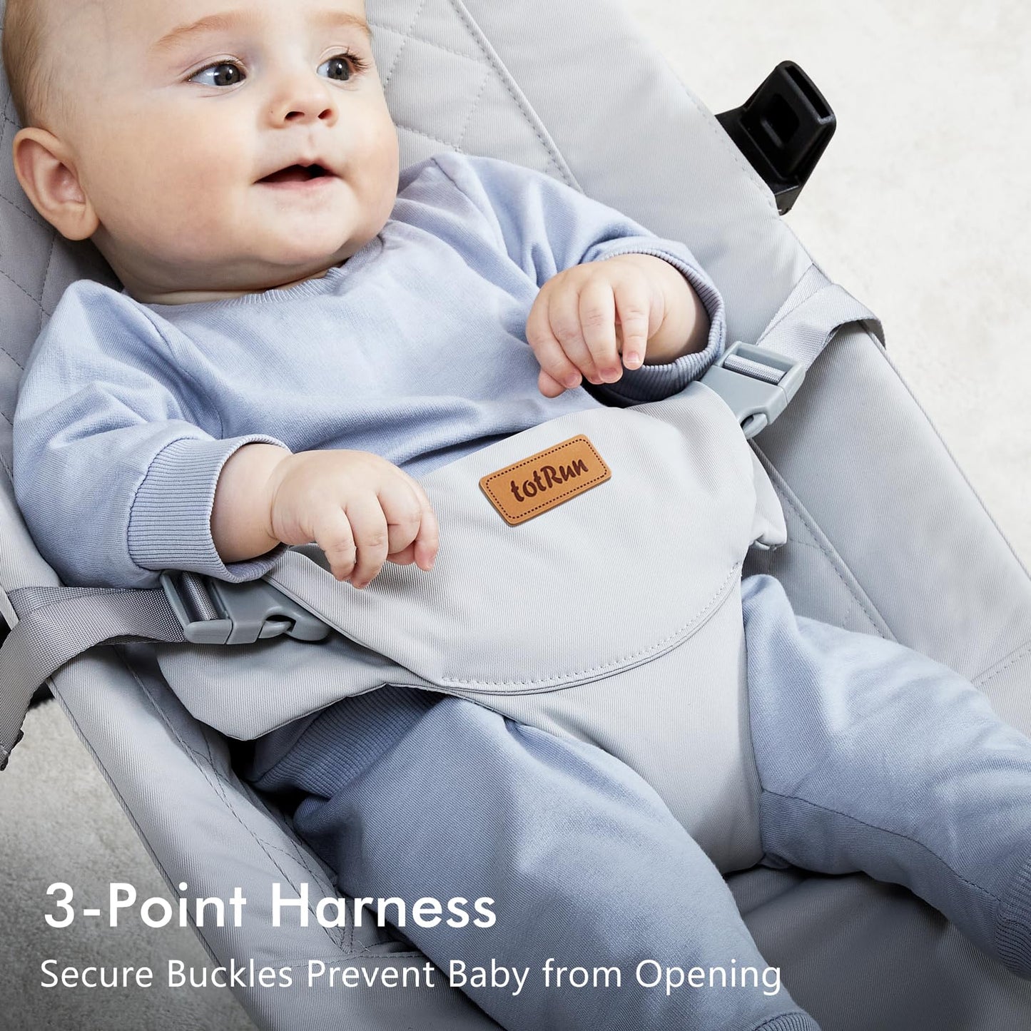 Baby Bouncer Chair - Comfortable Support for Your Little One's Blissful Moments (Normal, Light Grey)