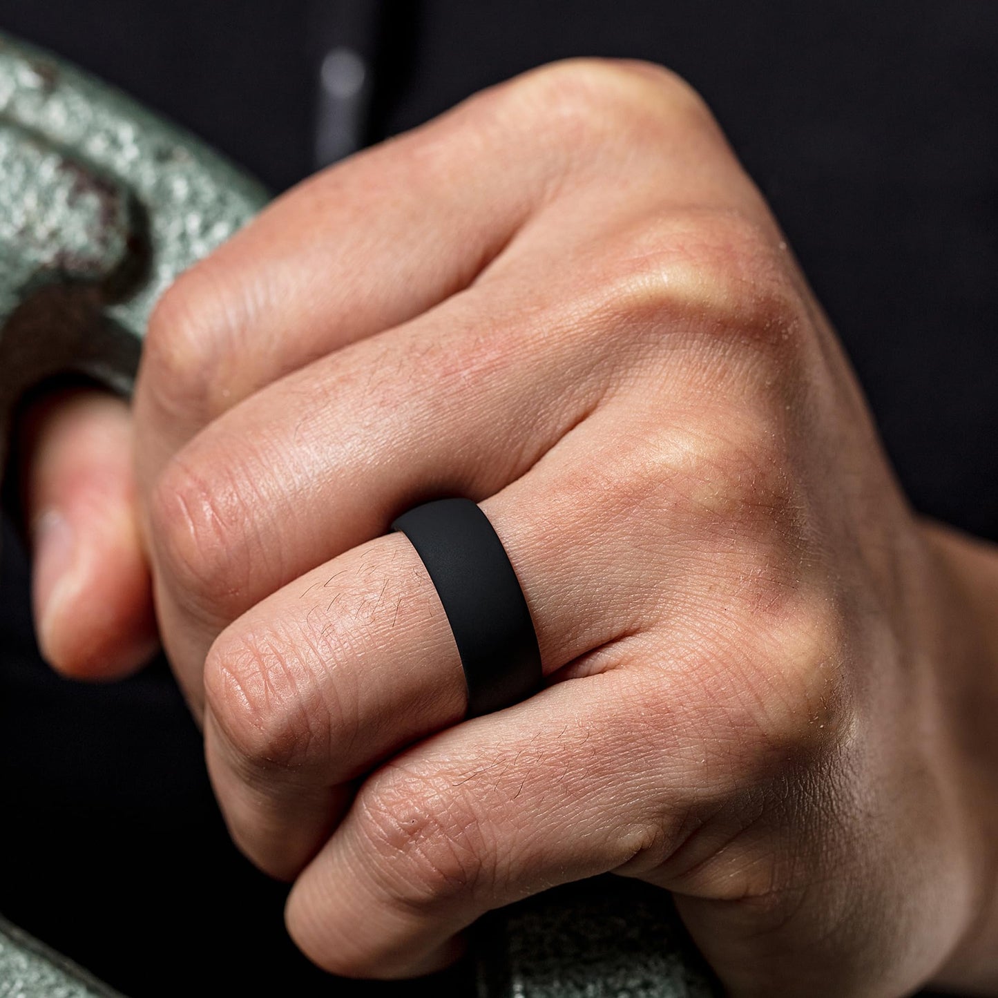 ThunderFit Men's Patterned Silicone Rings, 8mm Wide 2.2mm Thick Rubber Bands,Variety Multipack 1,4,7