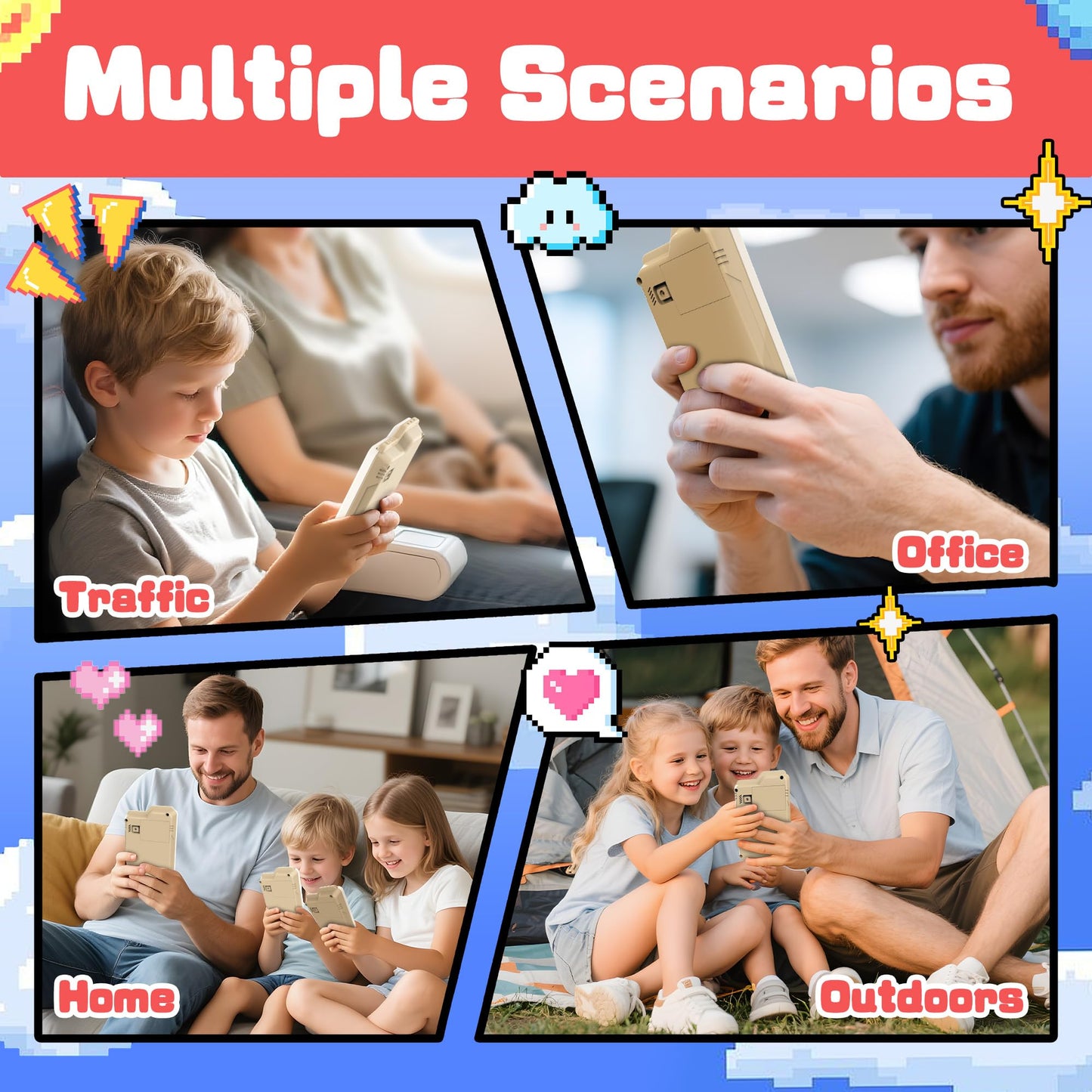 SMILESSKIDDO Super Slide Puzzle Games, Original 1000+ Challenges & 3 Modes, Brain Teaser Puzzle, Super Electronic Sliding Puzzles Toy Gifts for Kids & Adults, Fun Unblocking Logic Game