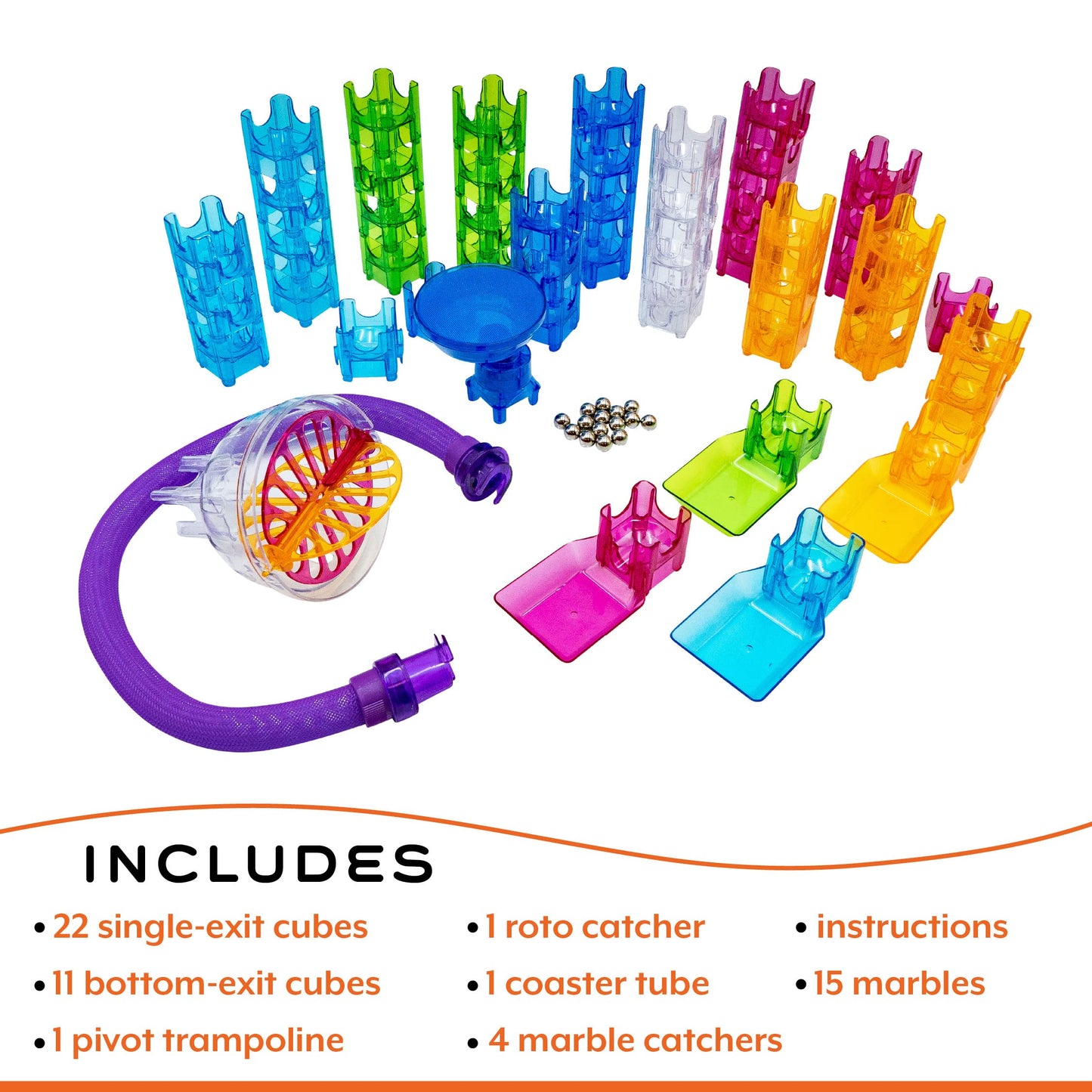 MindWare Q-BA-Maze Action Stunt Set The Next Generation Marble Maze Kids Toys - STEM Marble Run - Recommended for Ages 6+ - Educational Gift for Boys and Girls