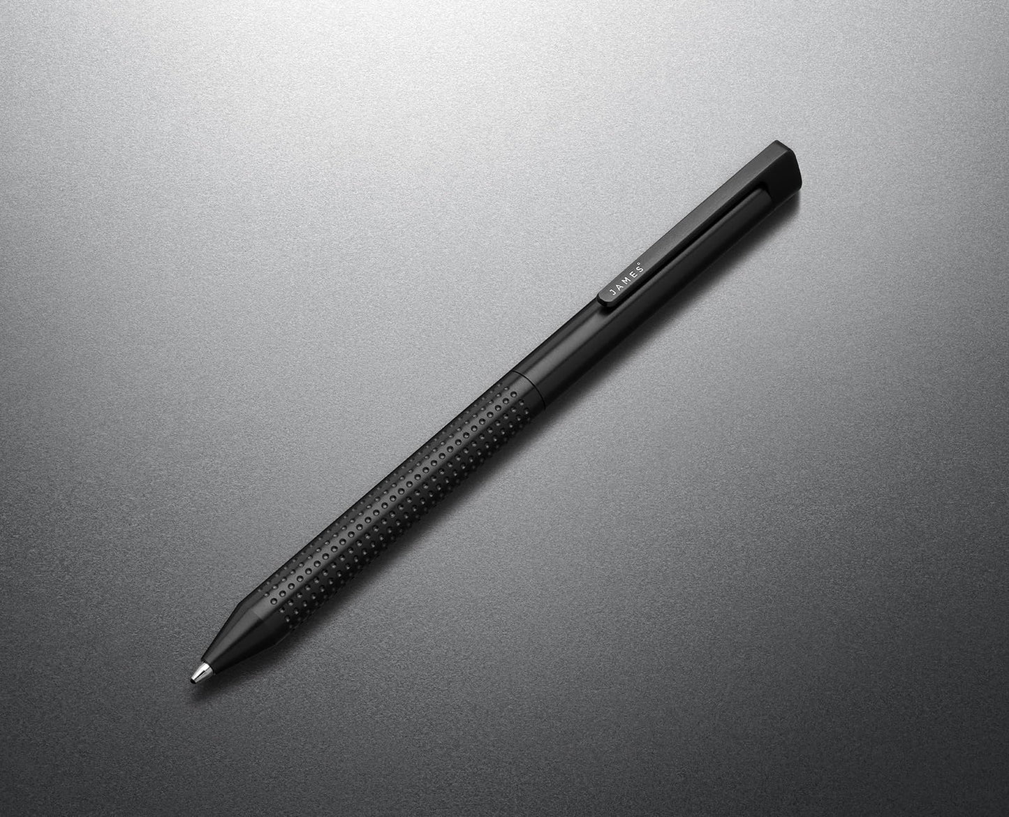 JAMES° Bolen EDC Twist-Retractable Pen, Slim Machined Stainless Steel Barrel Designed for Daily Carry, Black